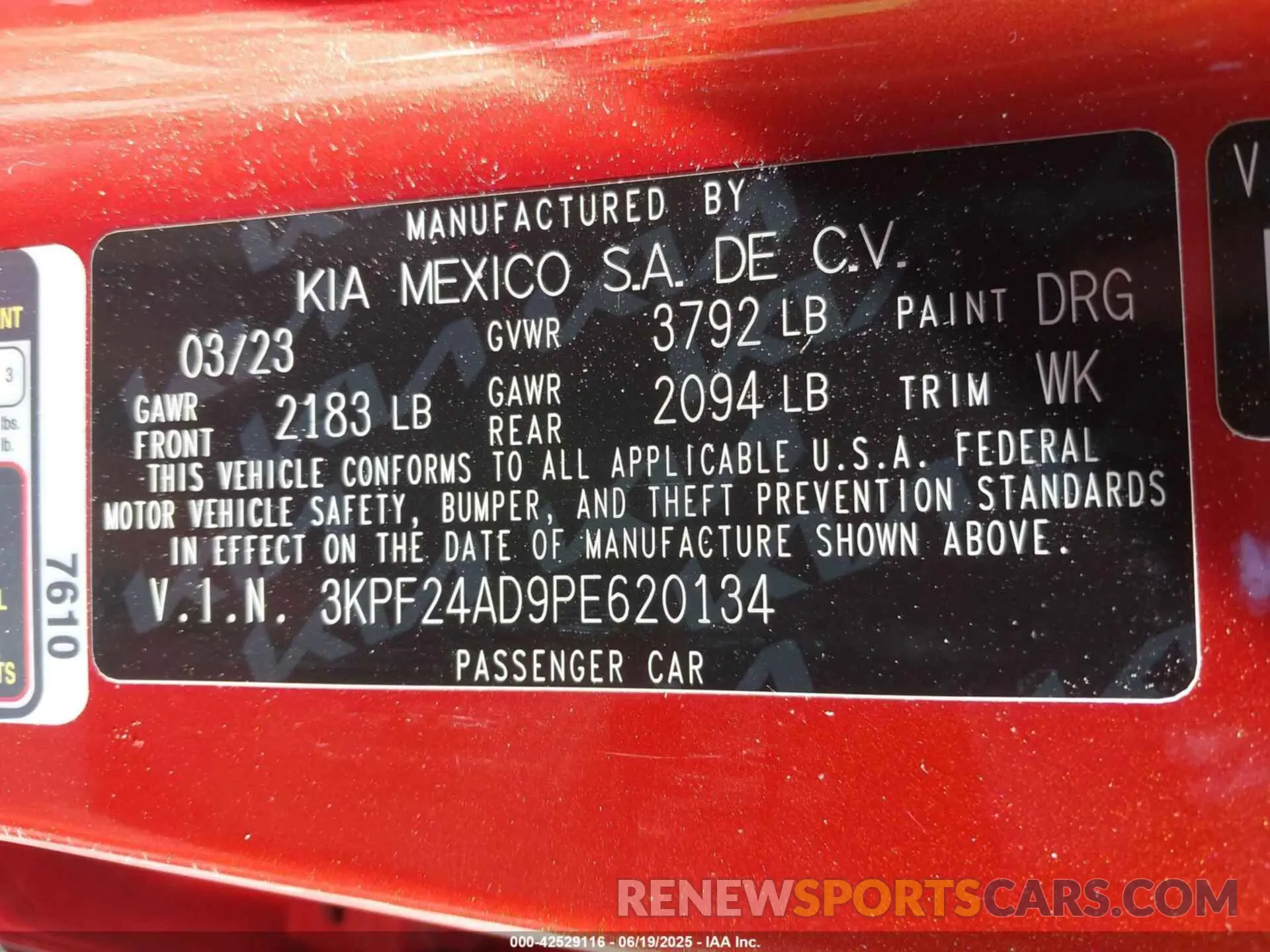 9 Photograph of a damaged car 3KPF24AD9PE620134 KIA FORTE 2023