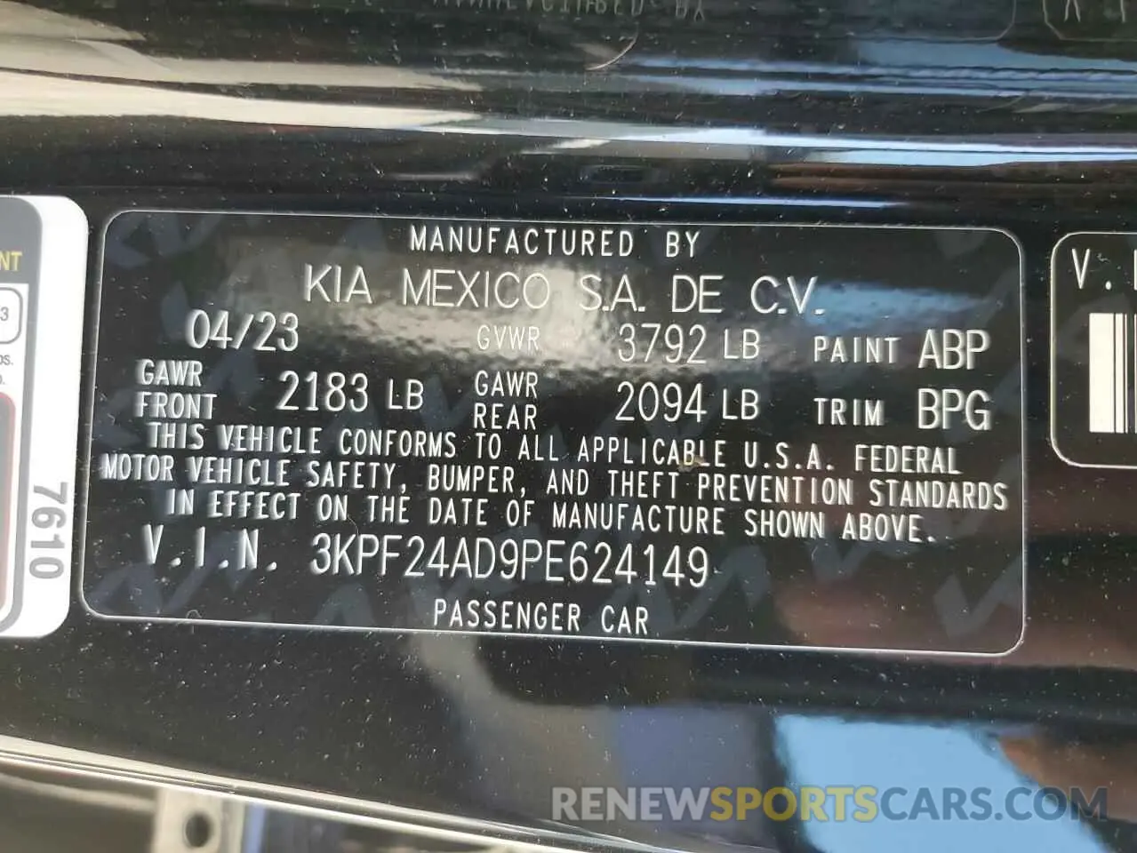 14 Фотография поврежденного автомобиля 3KPF24AD9PE624149 KIA FORTE 2023