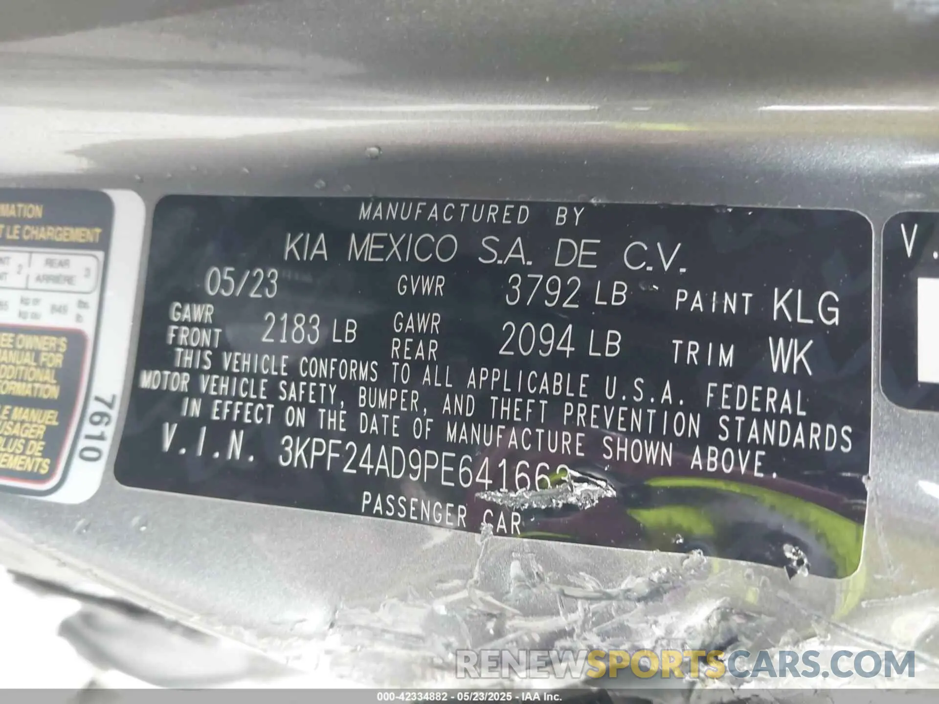 9 Photograph of a damaged car 3KPF24AD9PE641663 KIA FORTE 2023