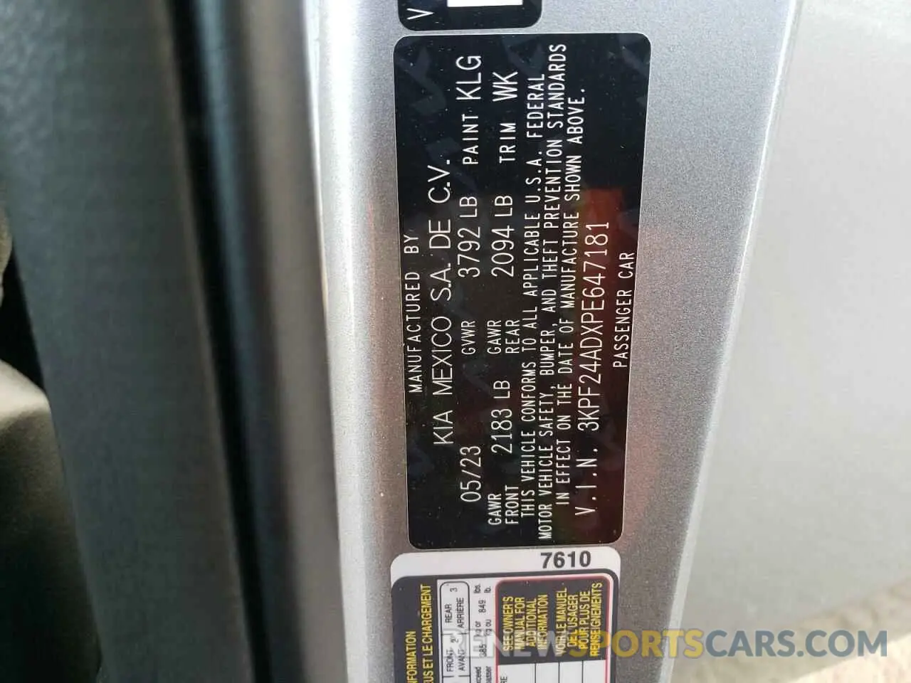 13 Фотография поврежденного автомобиля 3KPF24ADXPE647181 KIA FORTE 2023