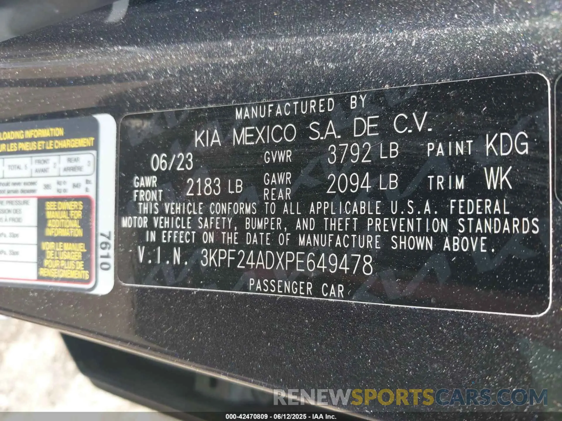 9 Photograph of a damaged car 3KPF24ADXPE649478 KIA FORTE 2023