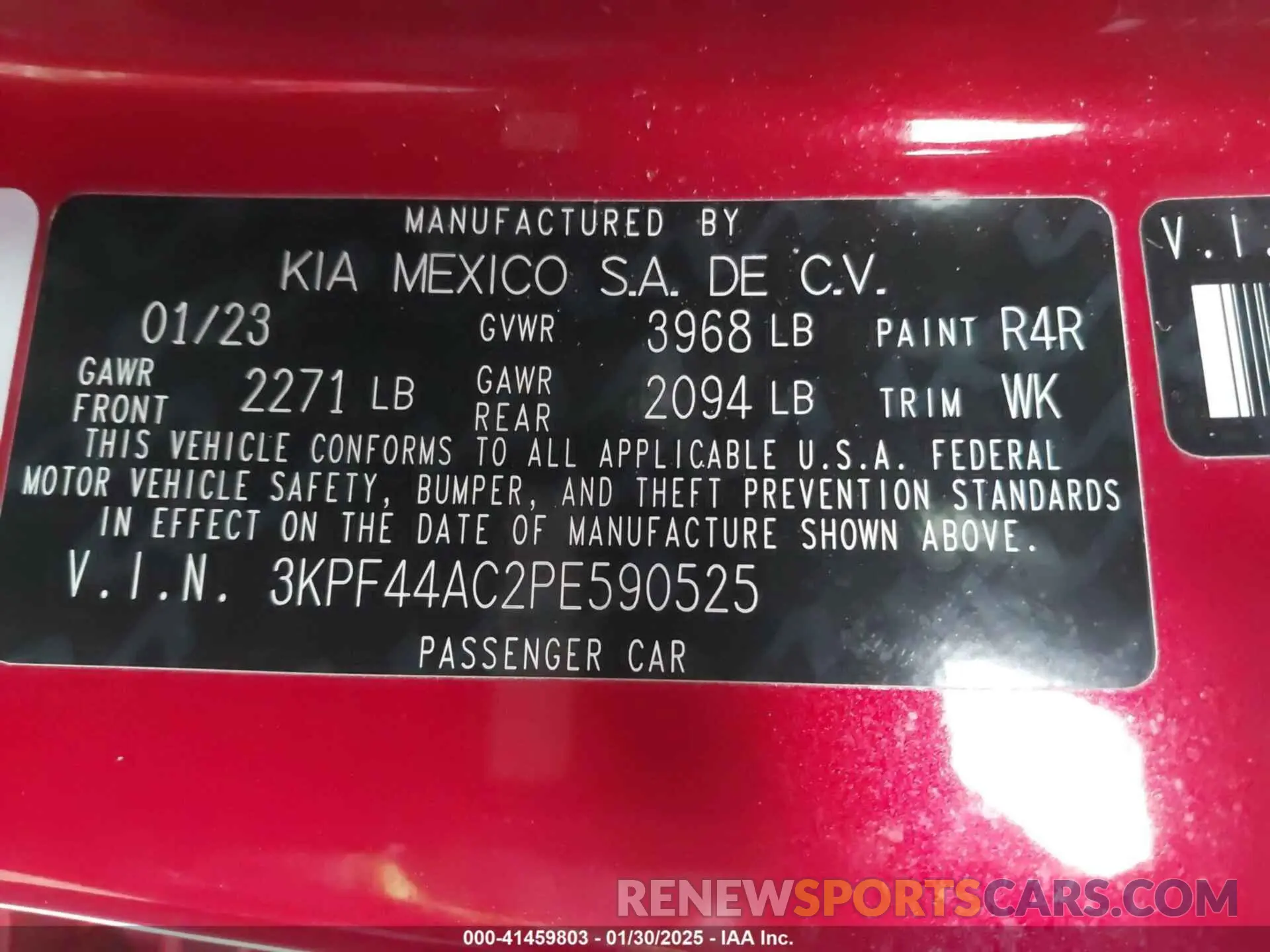 9 Фотография поврежденного автомобиля 3KPF44AC2PE590525 KIA FORTE 2023