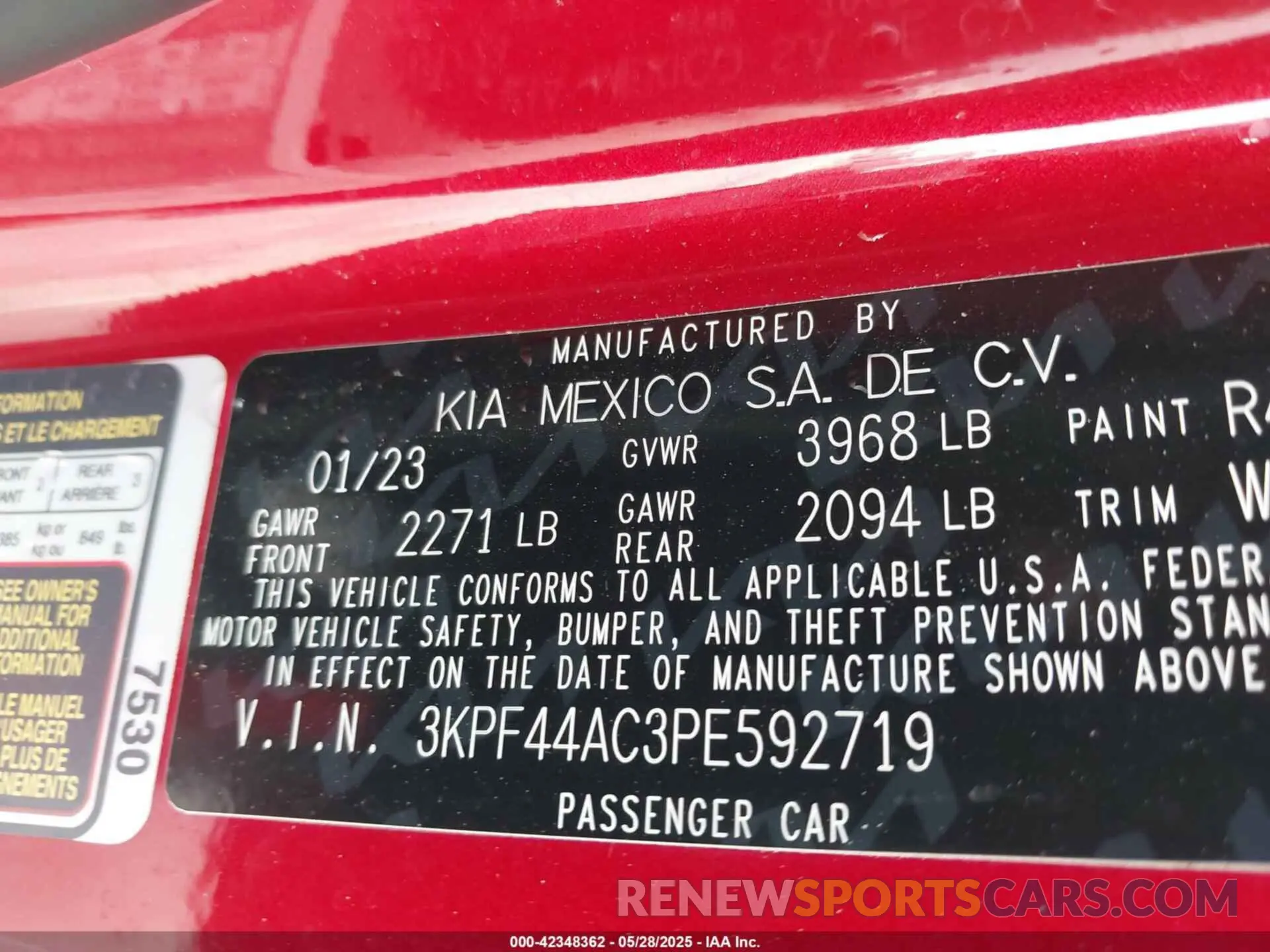 9 Фотография поврежденного автомобиля 3KPF44AC3PE592719 KIA FORTE 2023