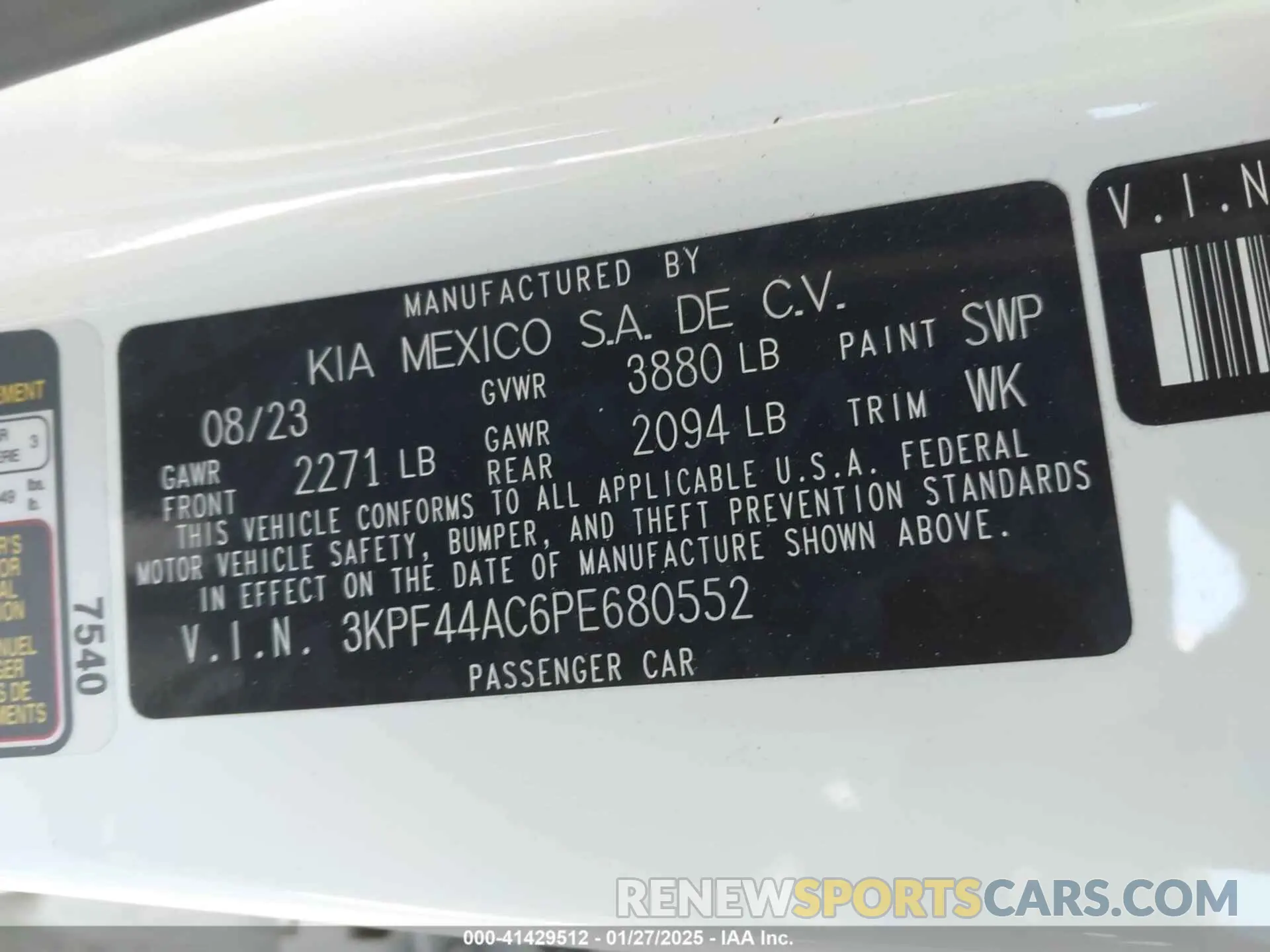 9 Фотография поврежденного автомобиля 3KPF44AC6PE680552 KIA FORTE 2023