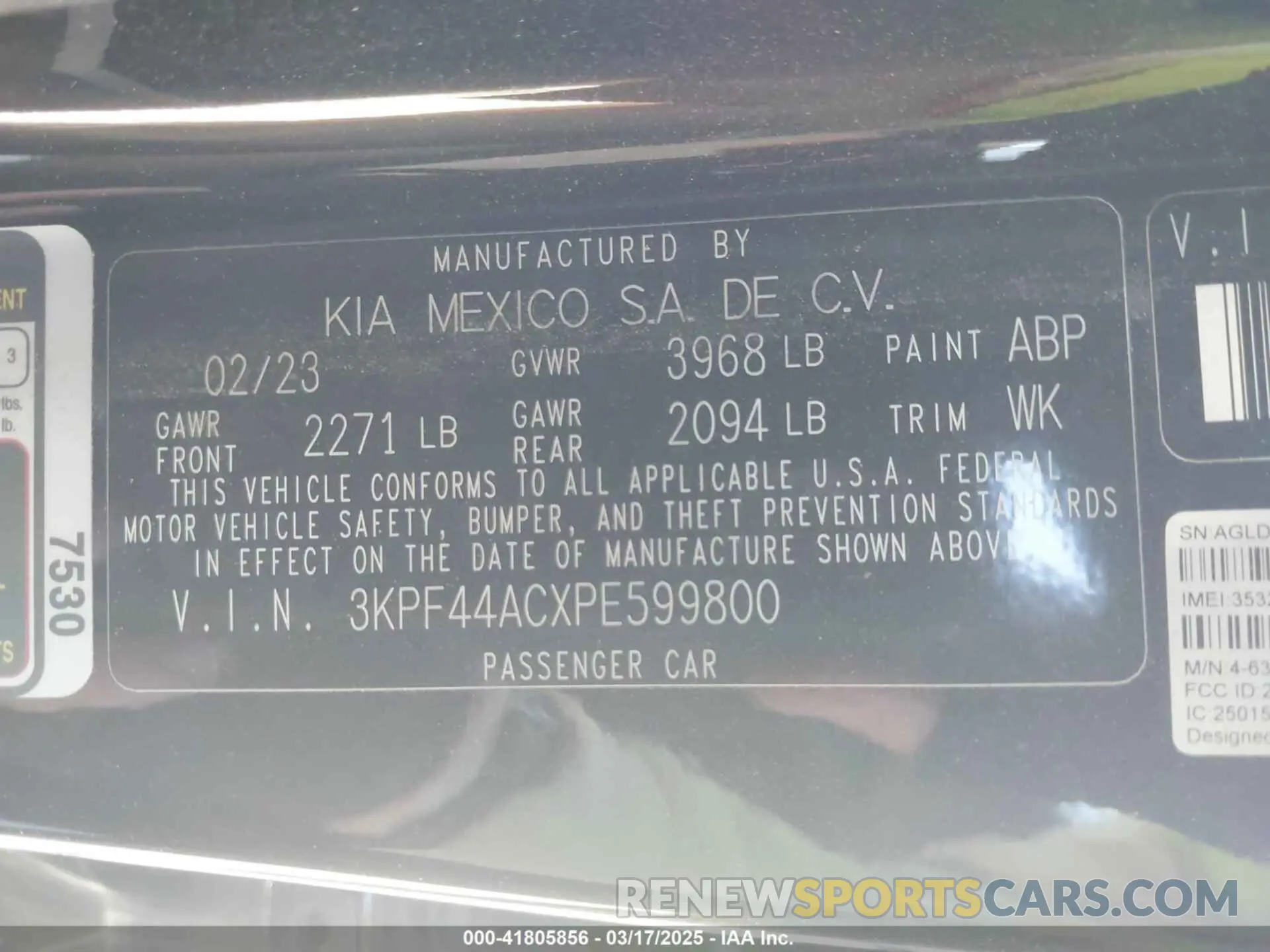 9 Photograph of a damaged car 3KPF44ACXPE599800 KIA FORTE 2023