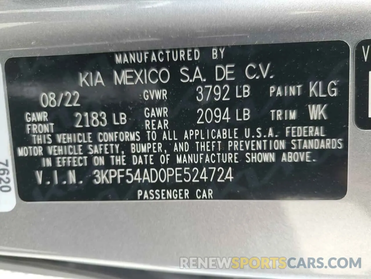 12 Photograph of a damaged car 3KPF54AD0PE524724 KIA FORTE 2023