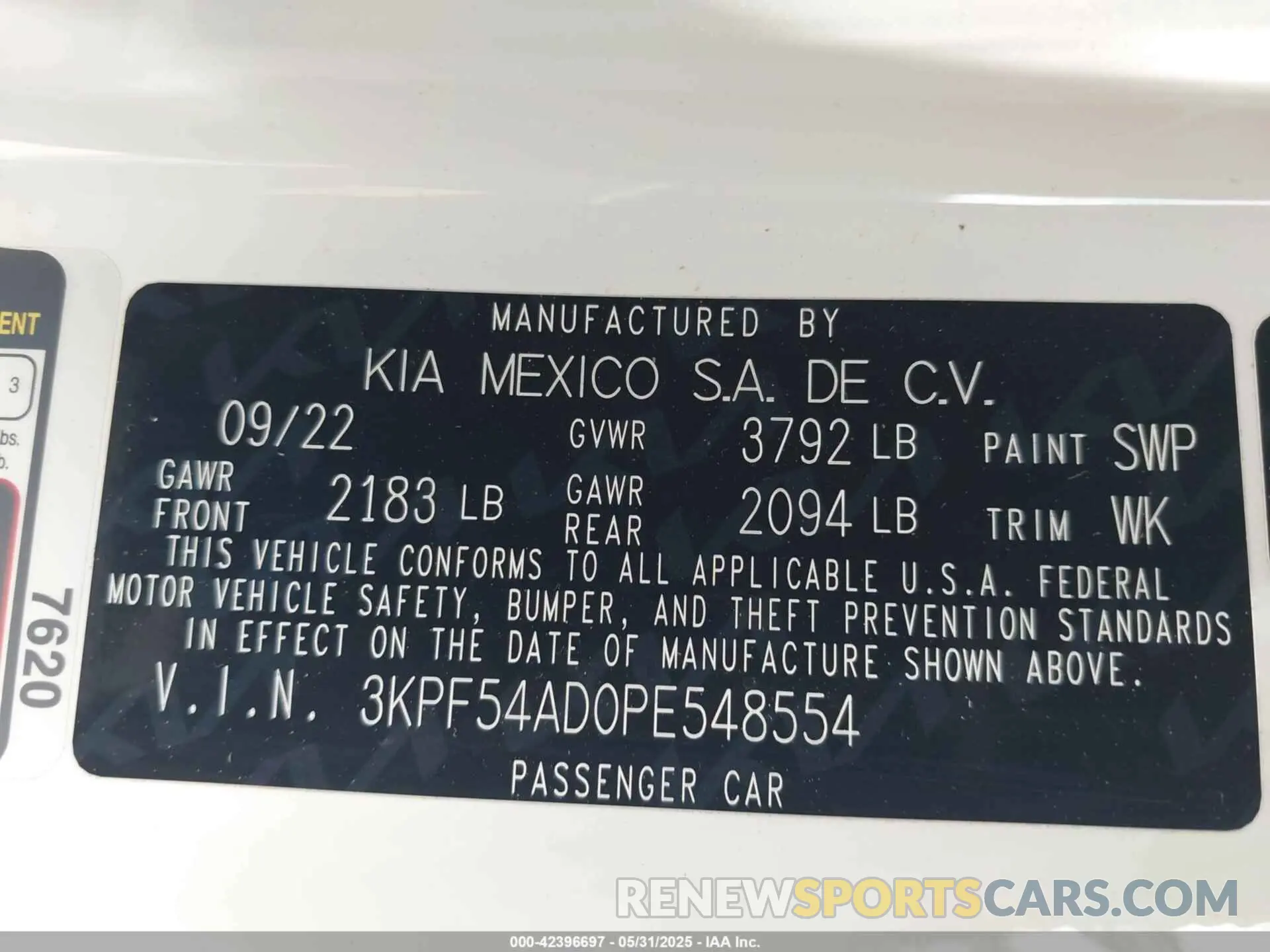 9 Photograph of a damaged car 3KPF54AD0PE548554 KIA FORTE 2023