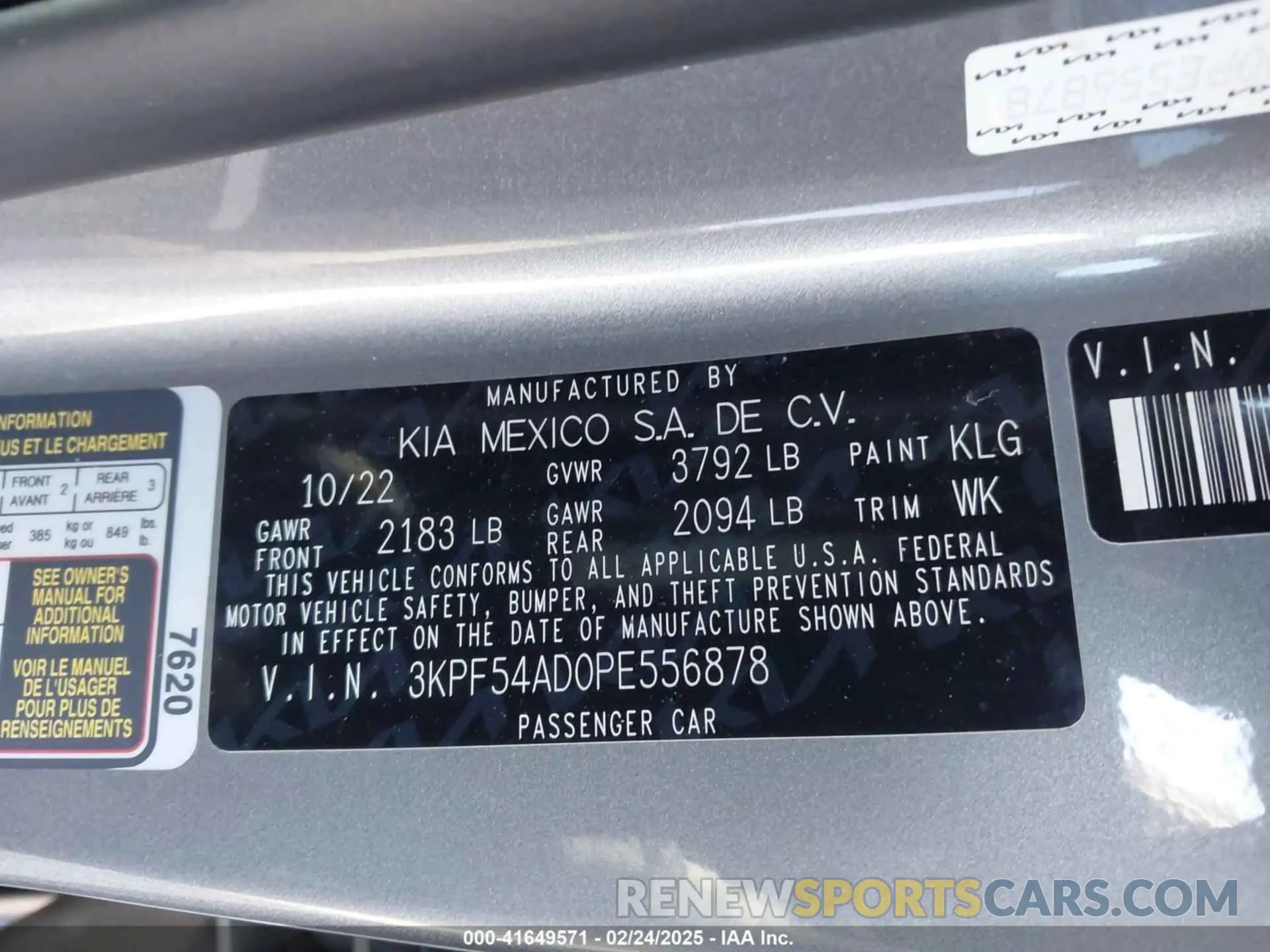 9 Фотография поврежденного автомобиля 3KPF54AD0PE556878 KIA FORTE 2023