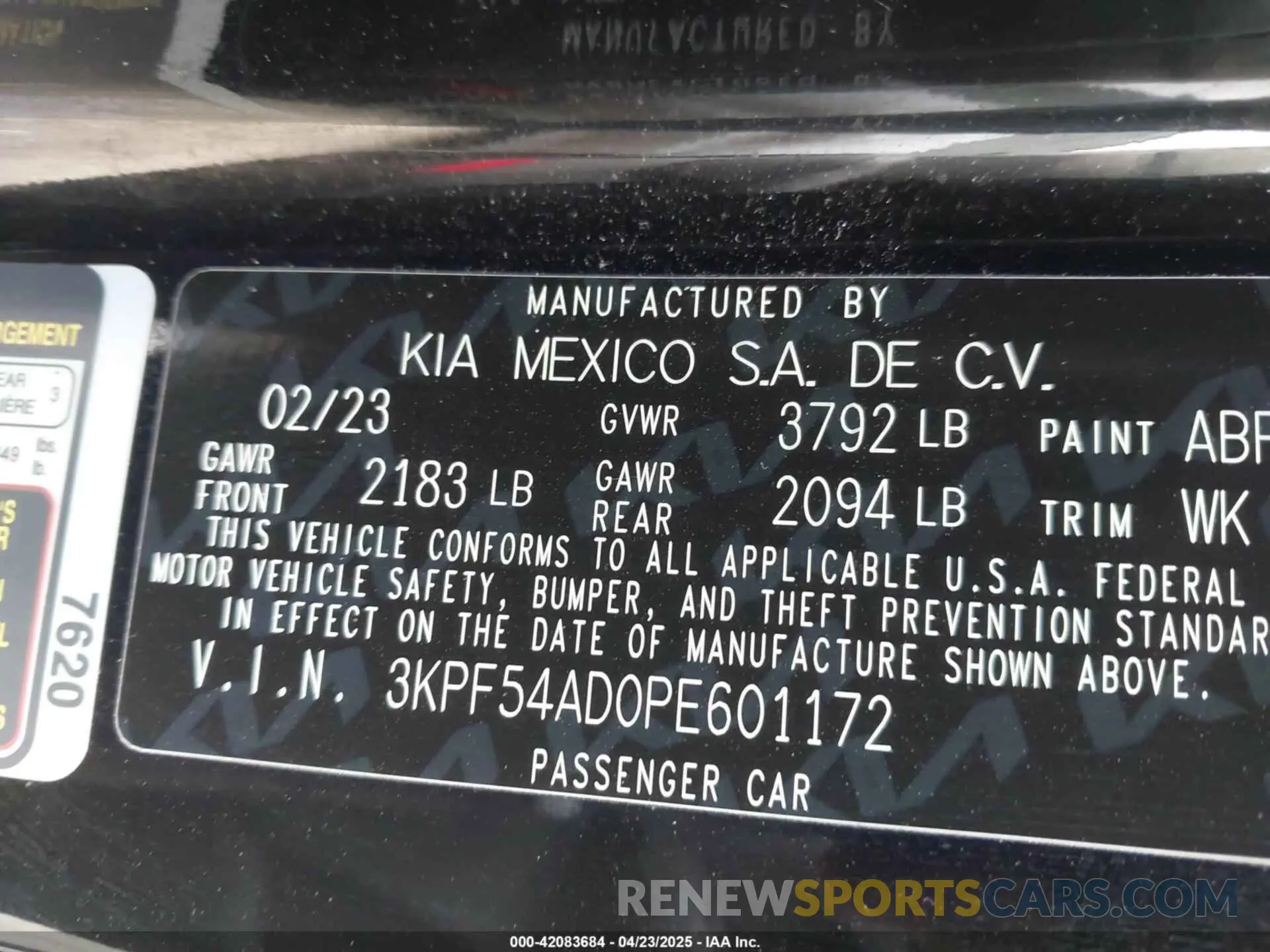 9 Фотография поврежденного автомобиля 3KPF54AD0PE601172 KIA FORTE 2023