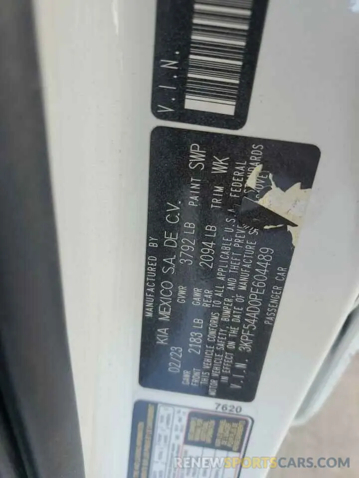 12 Photograph of a damaged car 3KPF54AD0PE604489 KIA FORTE 2023