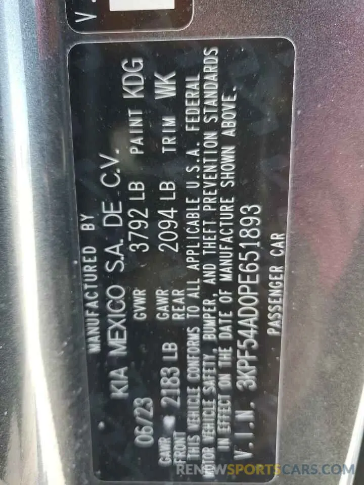 13 Фотография поврежденного автомобиля 3KPF54AD0PE651893 KIA FORTE 2023