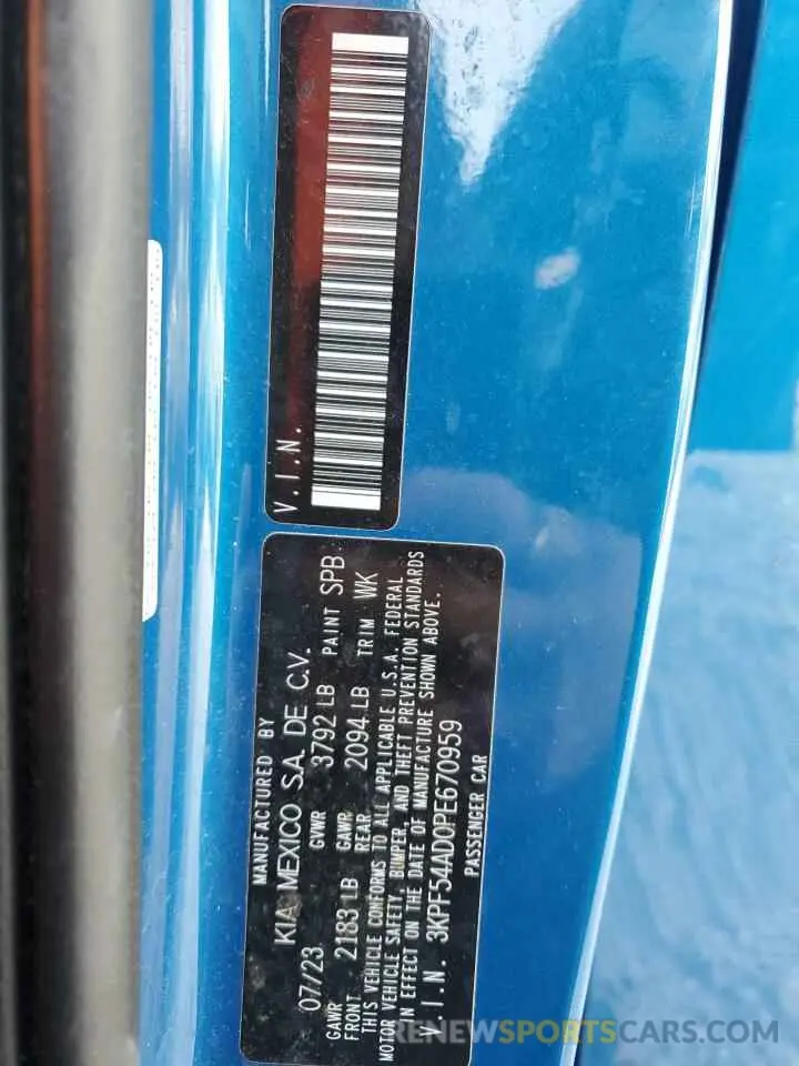 15 Photograph of a damaged car 3KPF54AD0PE670959 KIA FORTE 2023