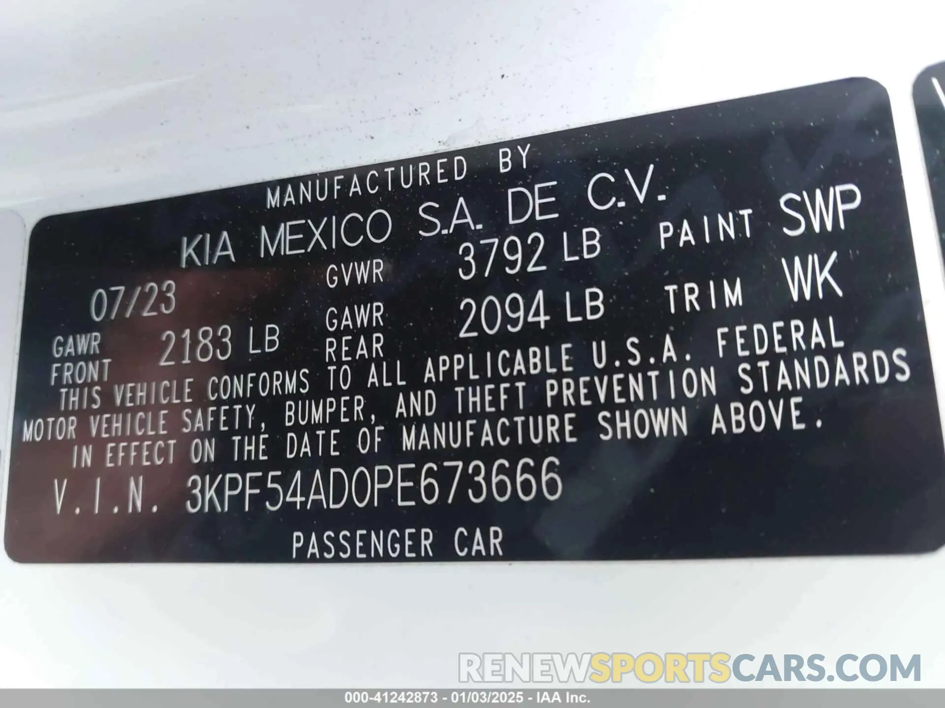 9 Photograph of a damaged car 3KPF54AD0PE673666 KIA FORTE 2023