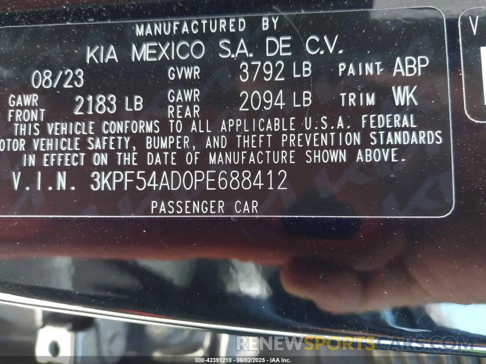 9 Photograph of a damaged car 3KPF54AD0PE688412 KIA FORTE 2023