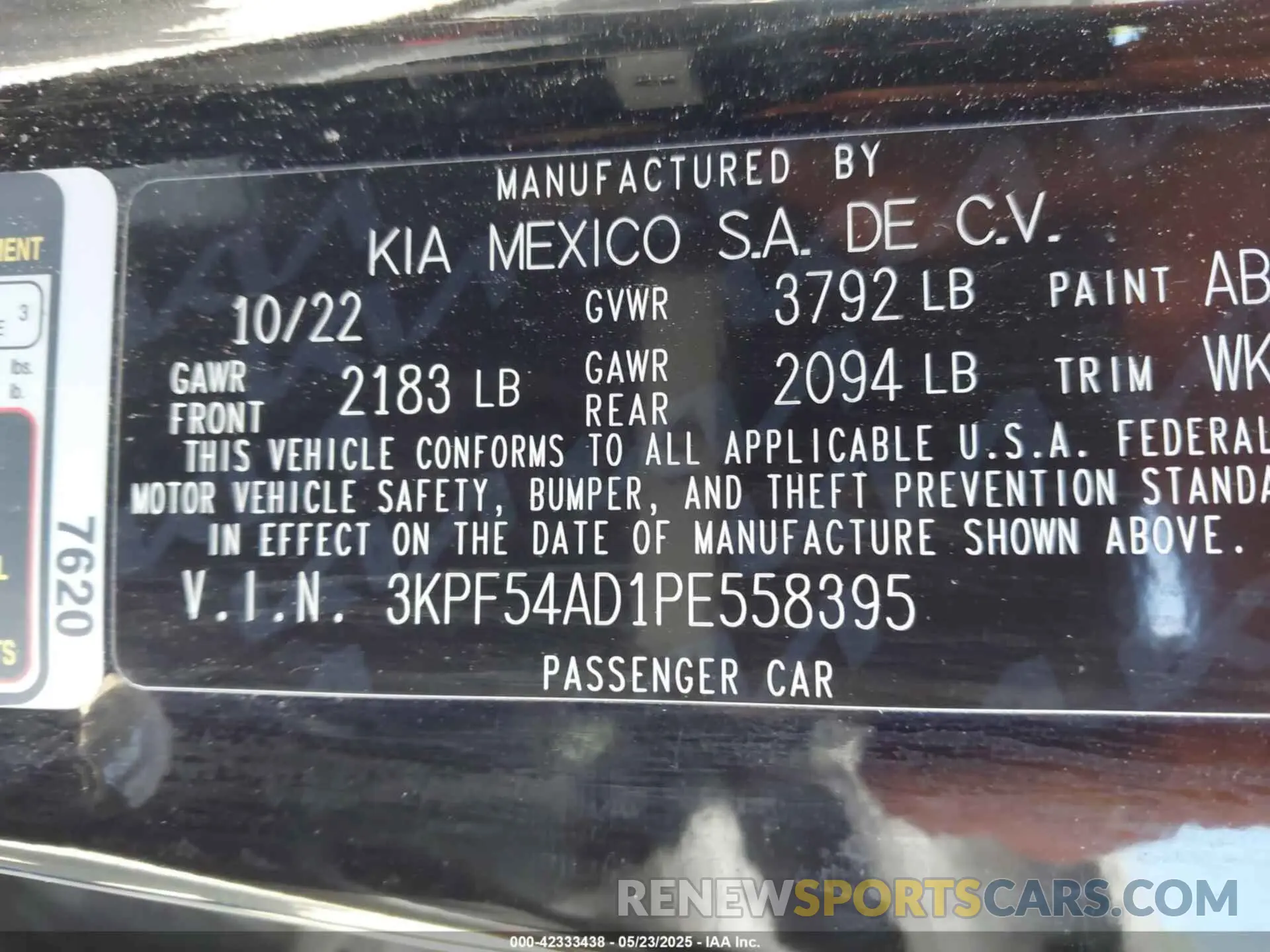9 Photograph of a damaged car 3KPF54AD1PE558395 KIA FORTE 2023