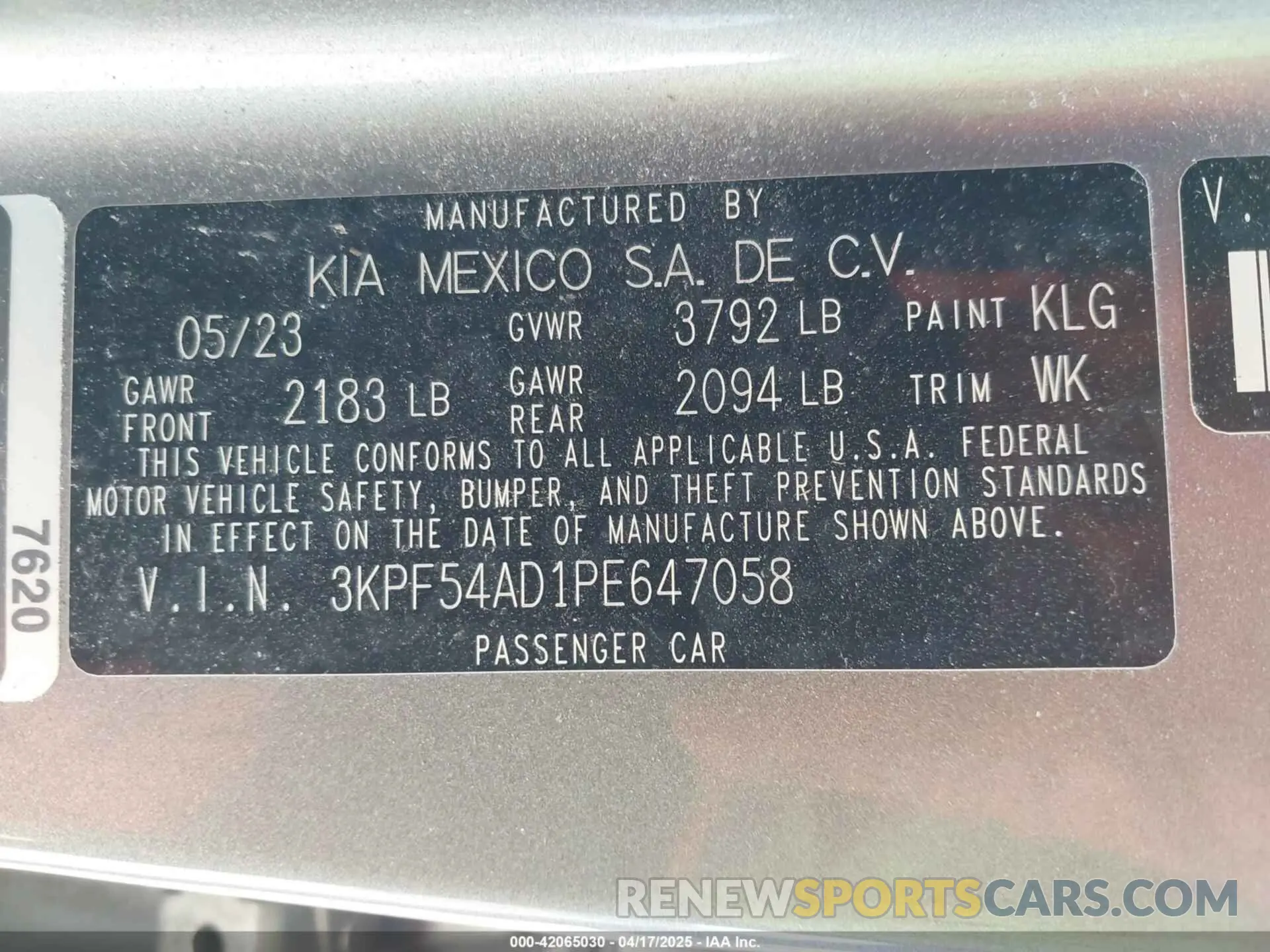9 Фотография поврежденного автомобиля 3KPF54AD1PE647058 KIA FORTE 2023