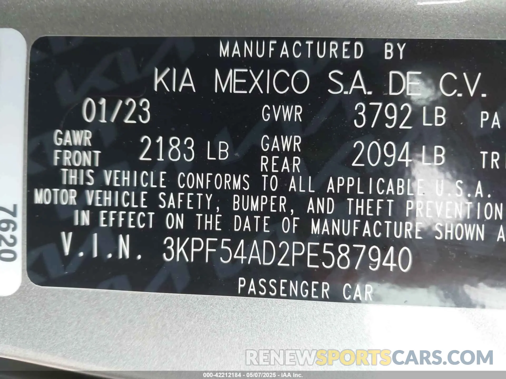 9 Фотография поврежденного автомобиля 3KPF54AD2PE587940 KIA FORTE 2023