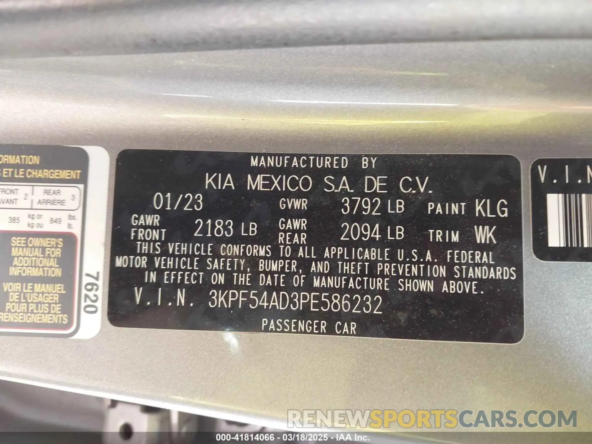 9 Фотография поврежденного автомобиля 3KPF54AD3PE586232 KIA FORTE 2023