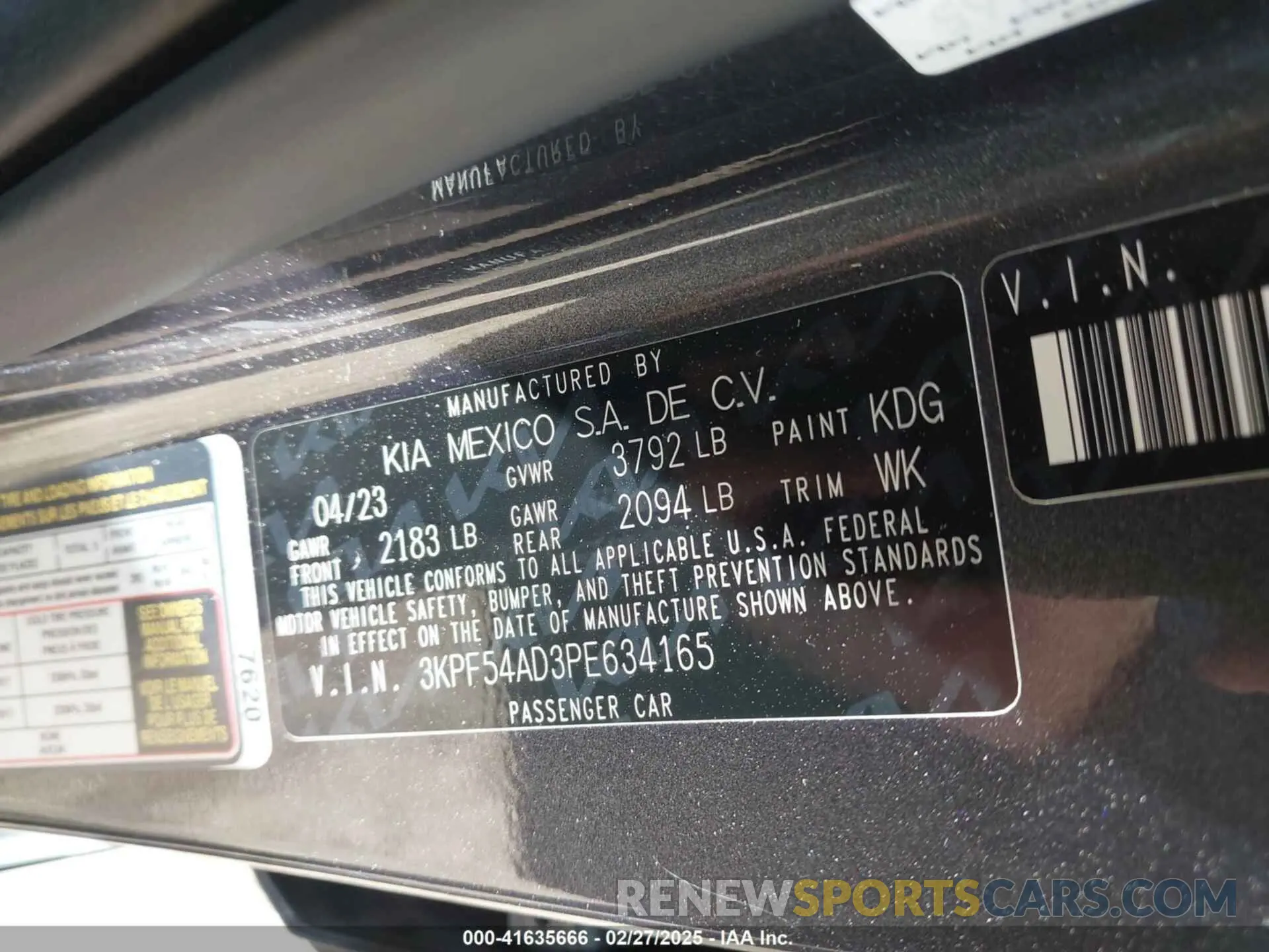 9 Фотография поврежденного автомобиля 3KPF54AD3PE634165 KIA FORTE 2023