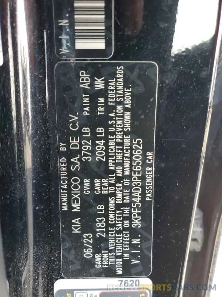 14 Photograph of a damaged car 3KPF54AD3PE650625 KIA FORTE 2023