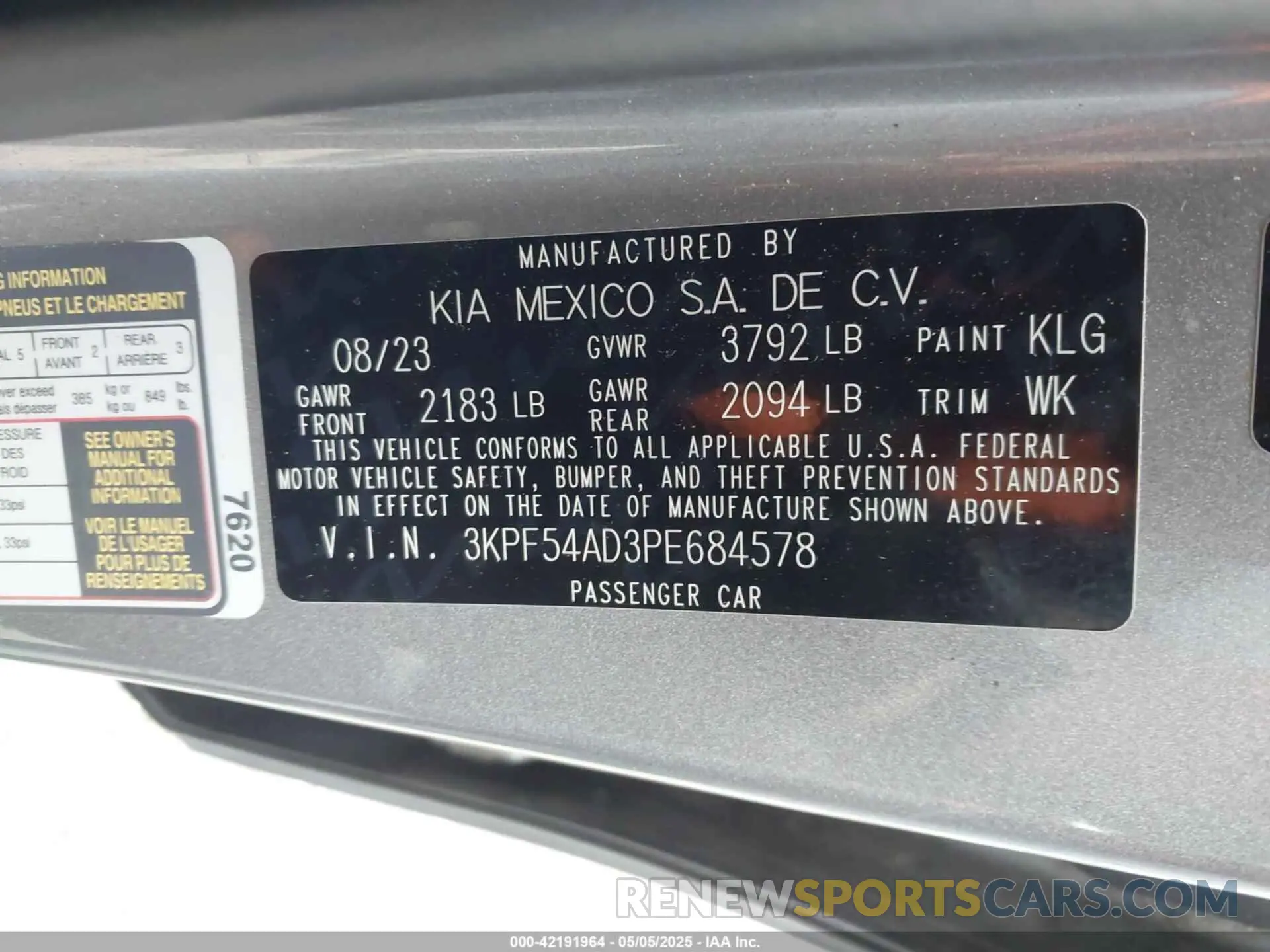 9 Фотография поврежденного автомобиля 3KPF54AD3PE684578 KIA FORTE 2023