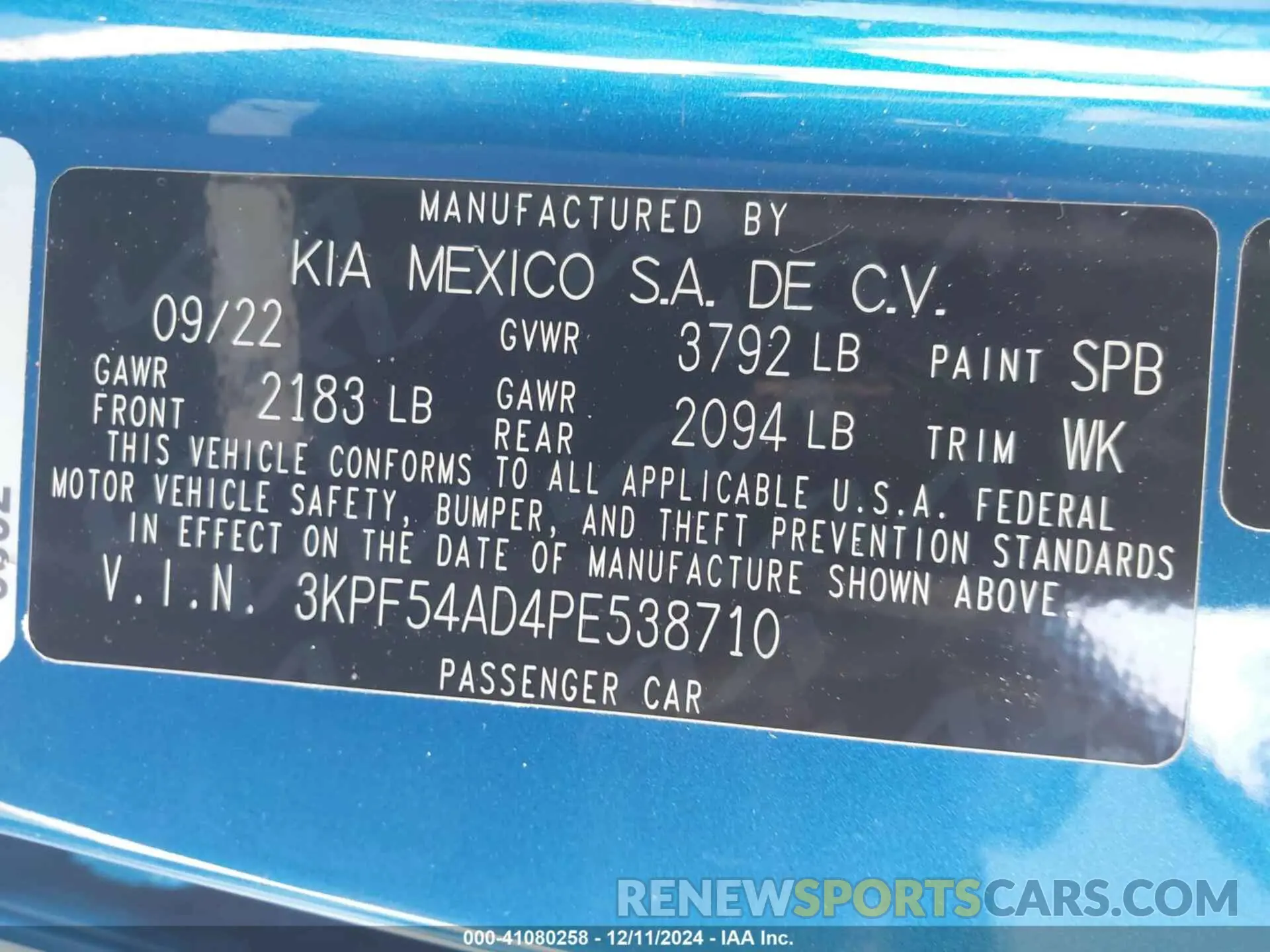 9 Photograph of a damaged car 3KPF54AD4PE538710 KIA FORTE 2023