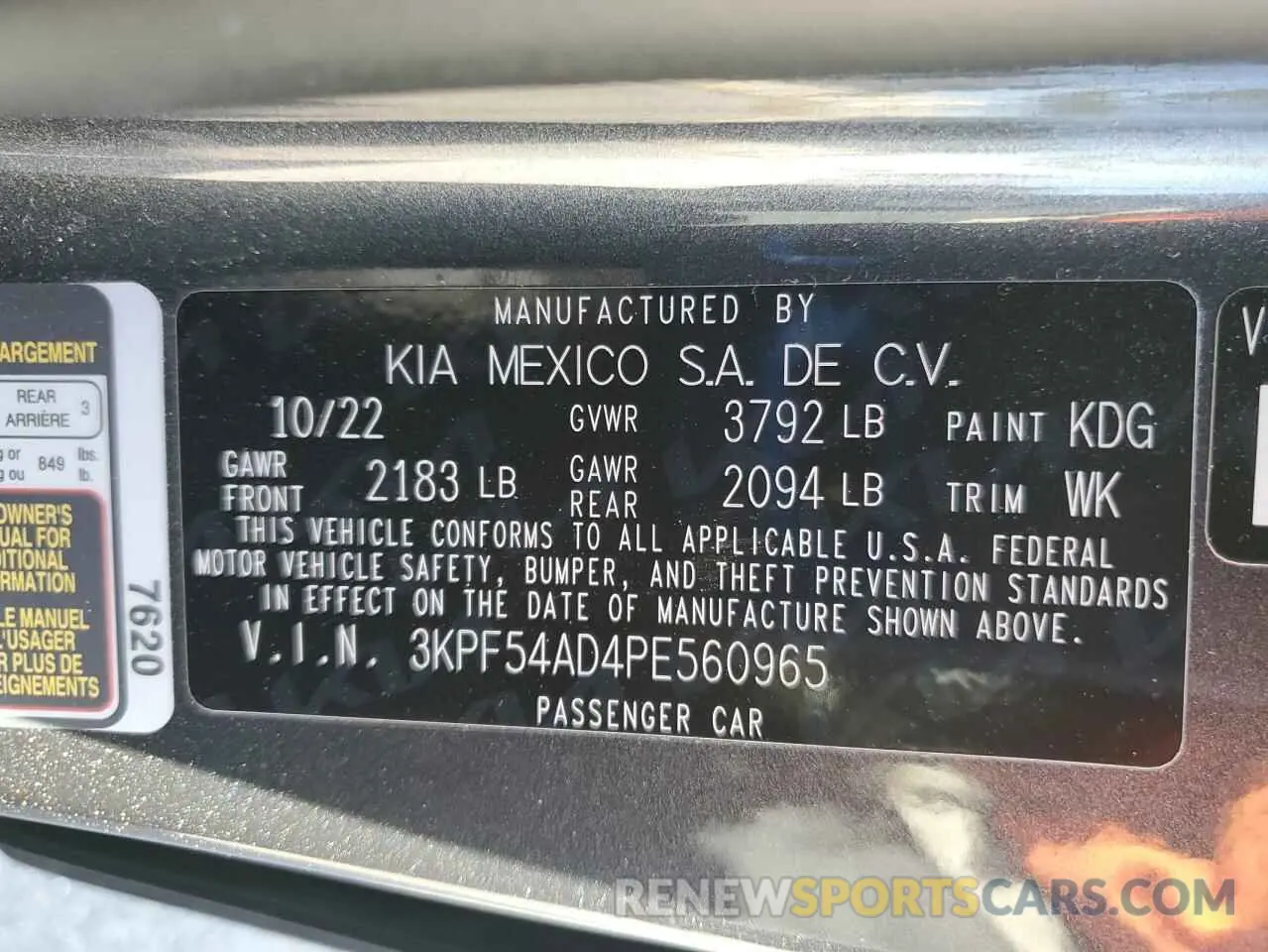 14 Фотография поврежденного автомобиля 3KPF54AD4PE560965 KIA FORTE 2023