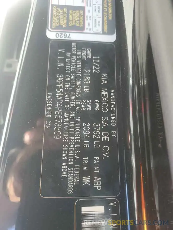 14 Фотография поврежденного автомобиля 3KPF54AD4PE573599 KIA FORTE 2023