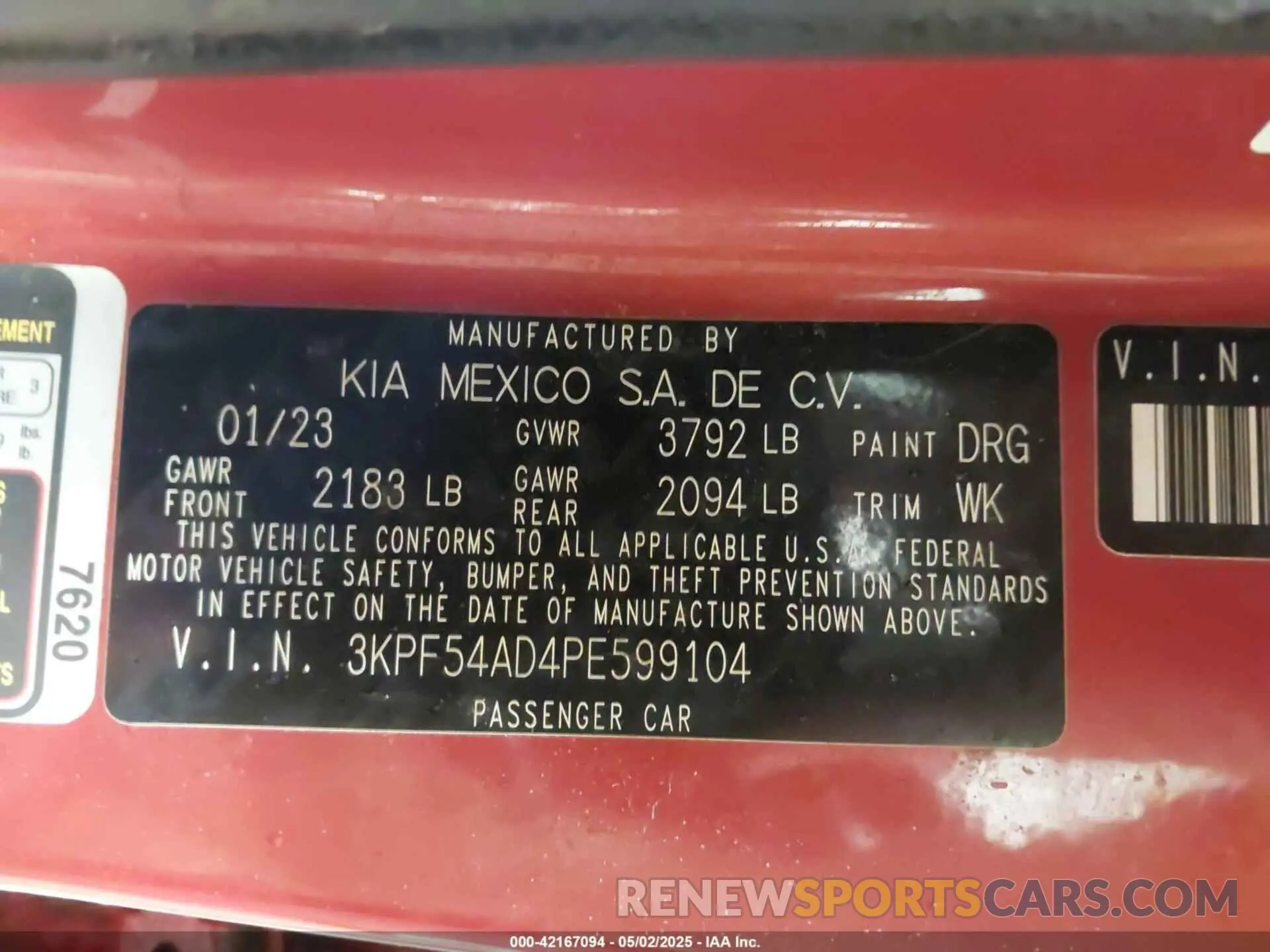 9 Фотография поврежденного автомобиля 3KPF54AD4PE599104 KIA FORTE 2023