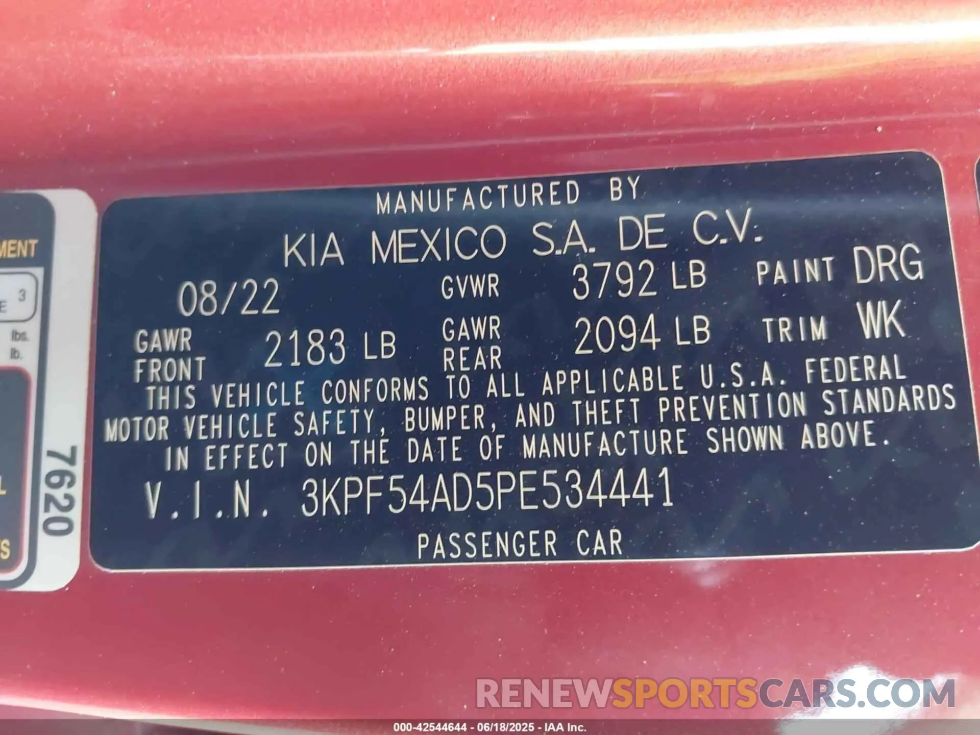 9 Фотография поврежденного автомобиля 3KPF54AD5PE534441 KIA FORTE 2023
