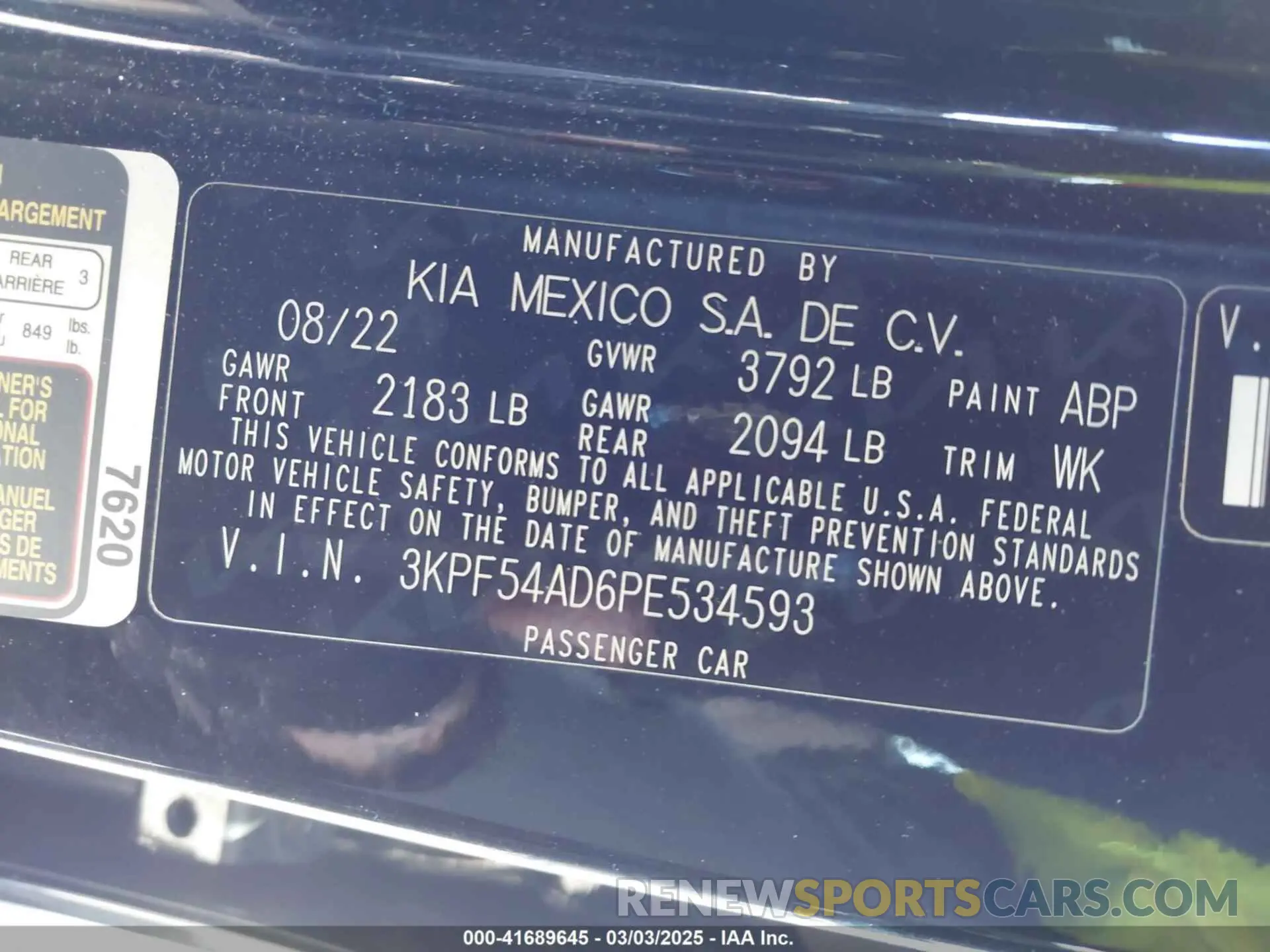 9 Фотография поврежденного автомобиля 3KPF54AD6PE534593 KIA FORTE 2023
