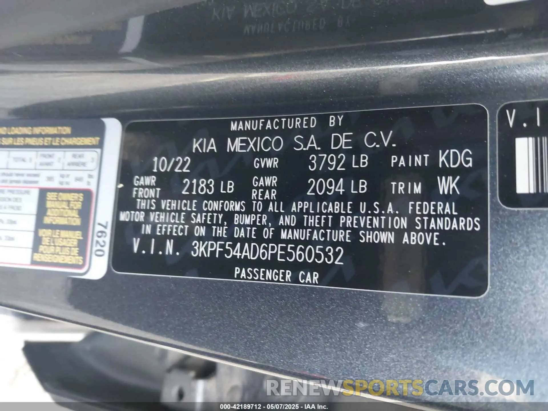 9 Photograph of a damaged car 3KPF54AD6PE560532 KIA FORTE 2023