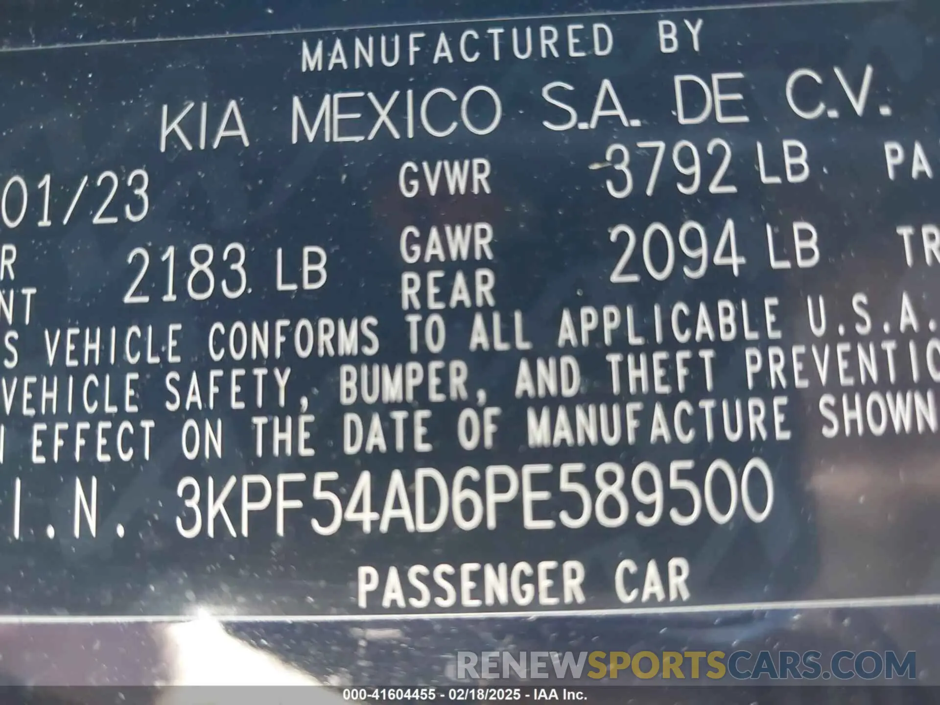 9 Photograph of a damaged car 3KPF54AD6PE589500 KIA FORTE 2023