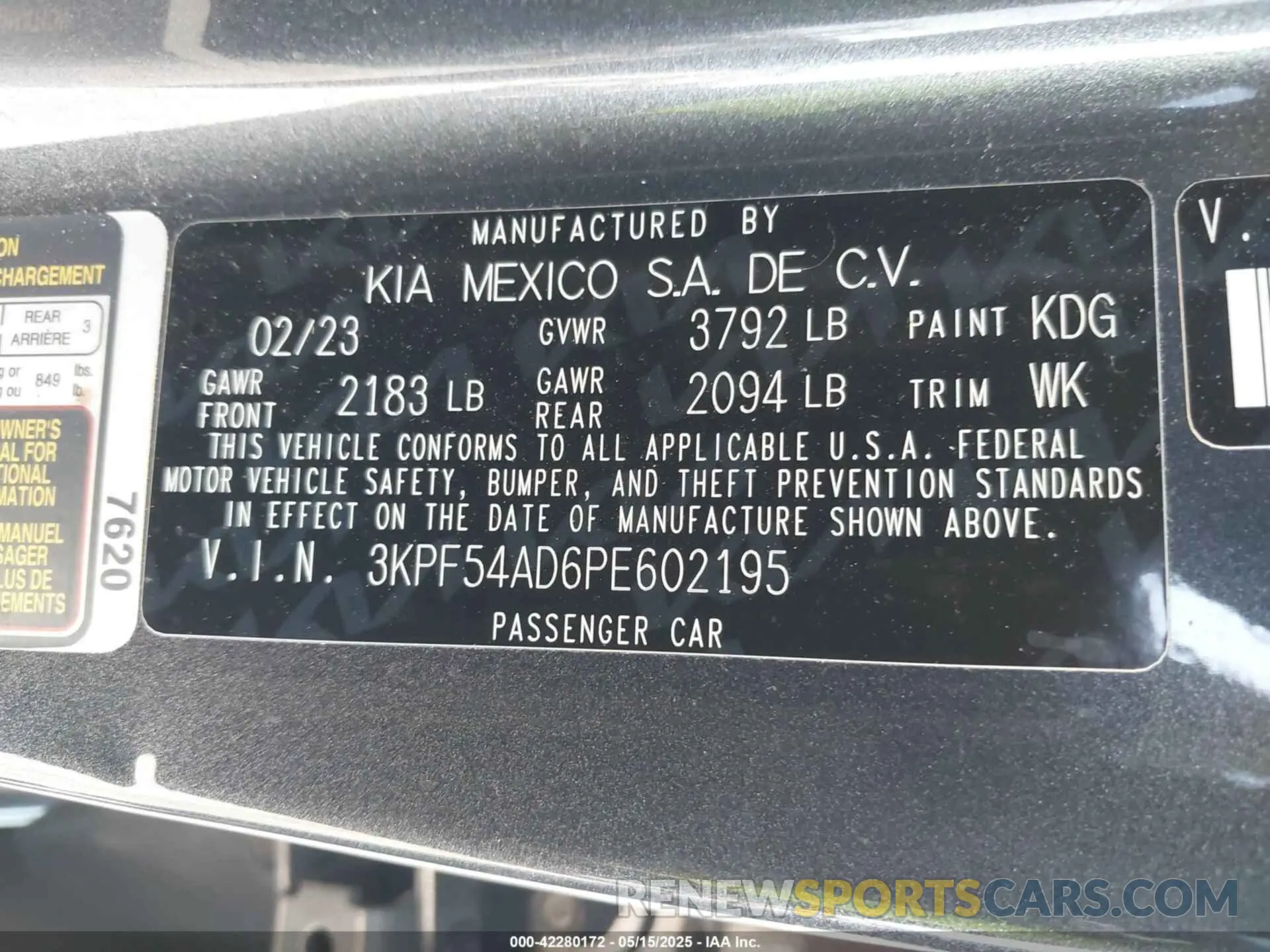 9 Photograph of a damaged car 3KPF54AD6PE602195 KIA FORTE 2023