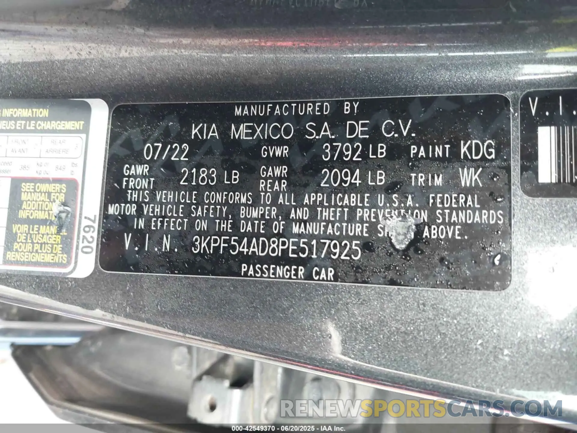 9 Фотография поврежденного автомобиля 3KPF54AD8PE517925 KIA FORTE 2023