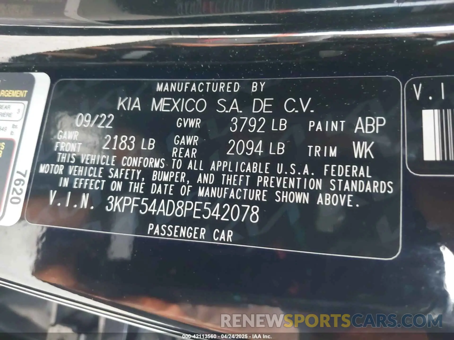 9 Photograph of a damaged car 3KPF54AD8PE542078 KIA FORTE 2023