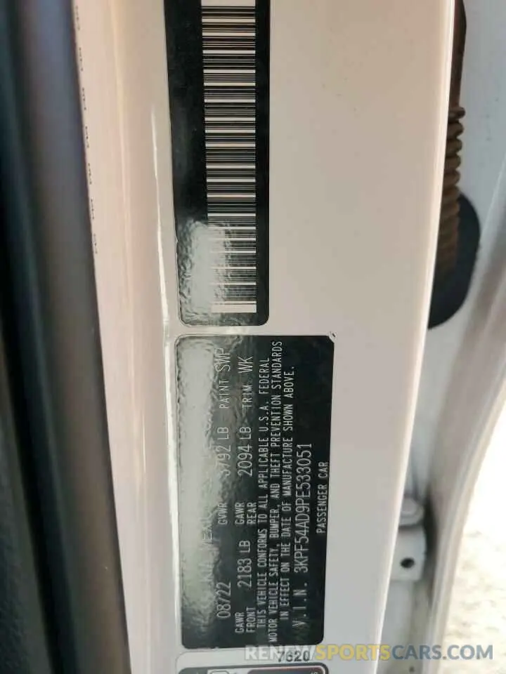 12 Photograph of a damaged car 3KPF54AD9PE533051 KIA FORTE 2023