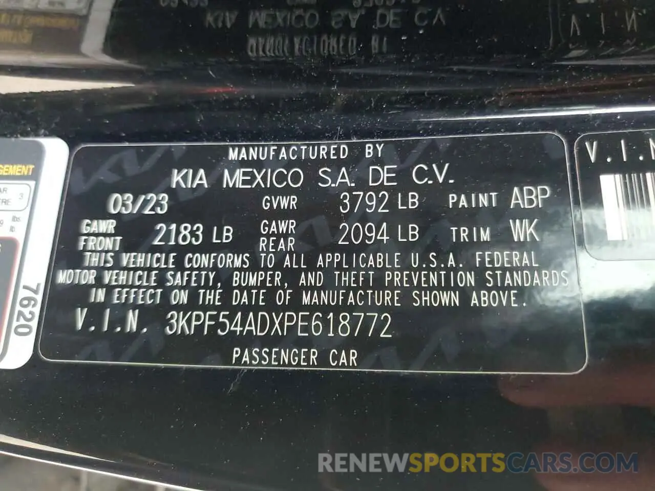 15 Photograph of a damaged car 3KPF54ADXPE618772 KIA FORTE 2023