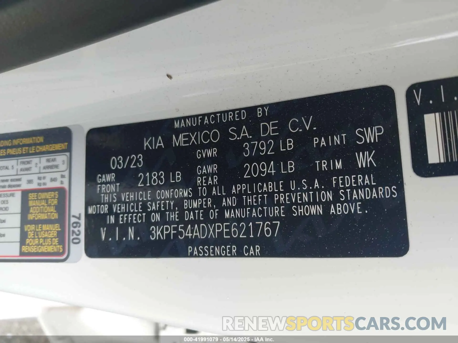 9 Фотография поврежденного автомобиля 3KPF54ADXPE621767 KIA FORTE 2023