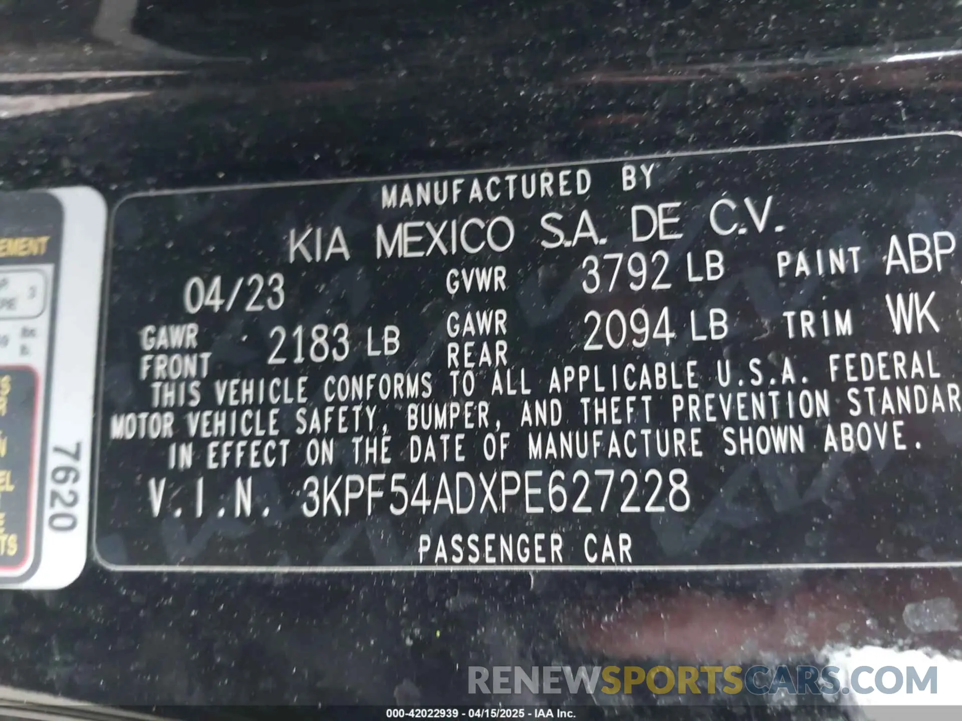 9 Фотография поврежденного автомобиля 3KPF54ADXPE627228 KIA FORTE 2023