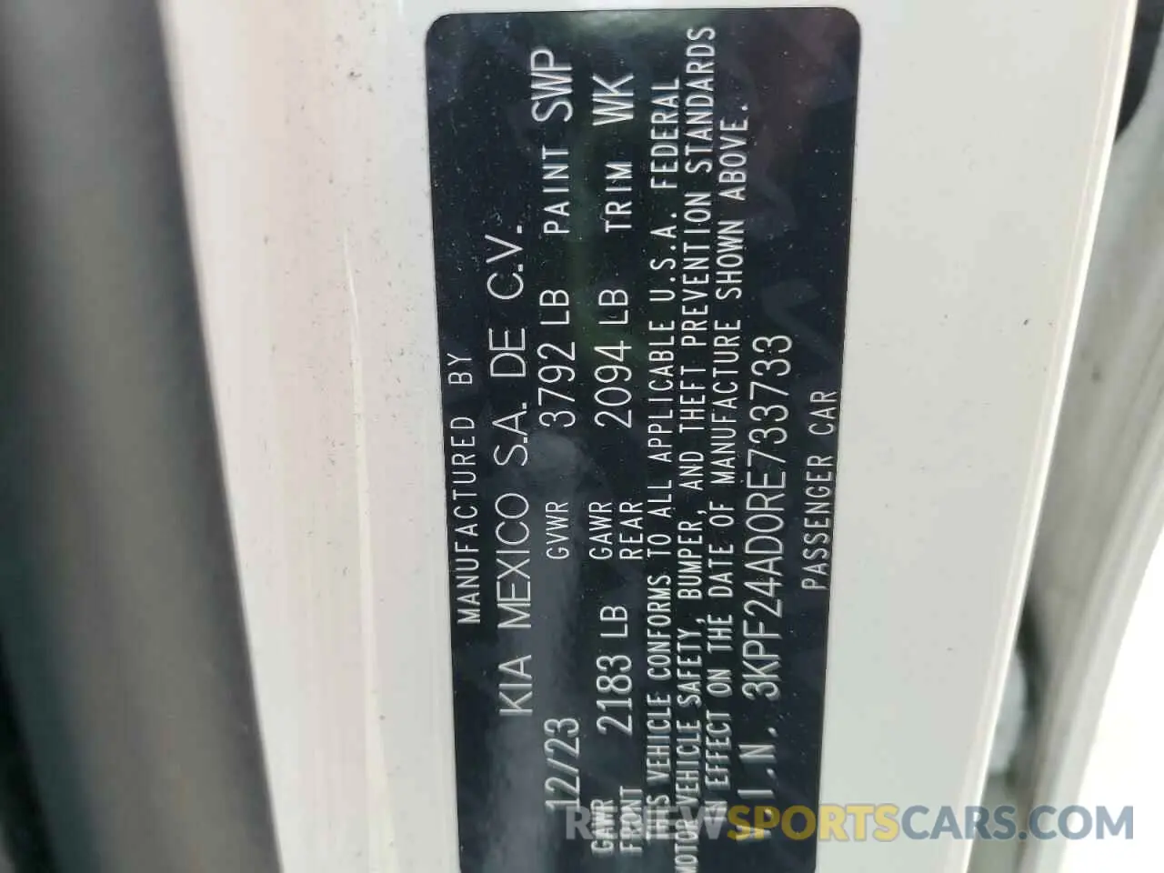 12 Фотография поврежденного автомобиля 3KPF24AD0RE733733 KIA FORTE 2024