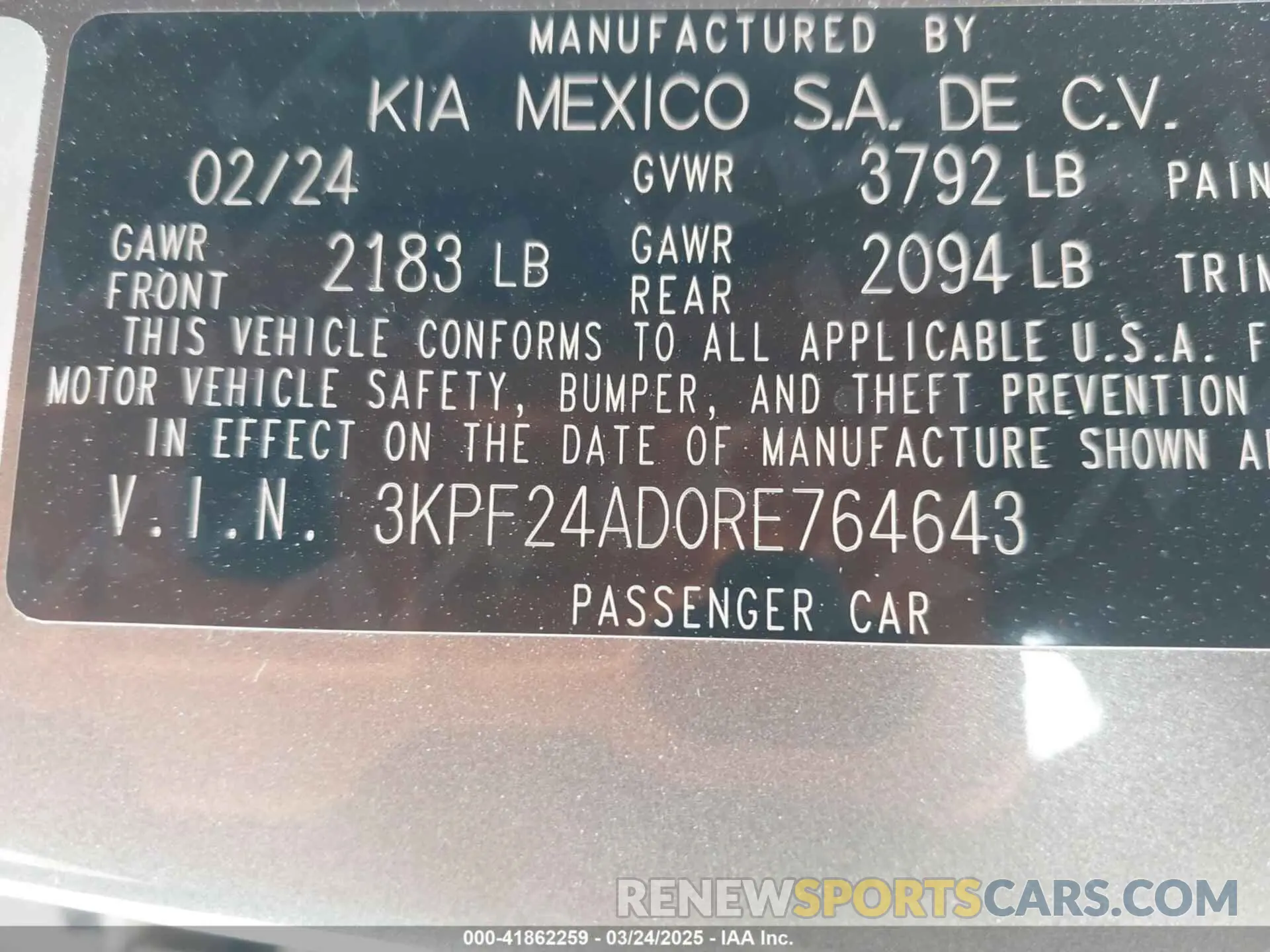9 Фотография поврежденного автомобиля 3KPF24AD0RE764643 KIA FORTE 2024