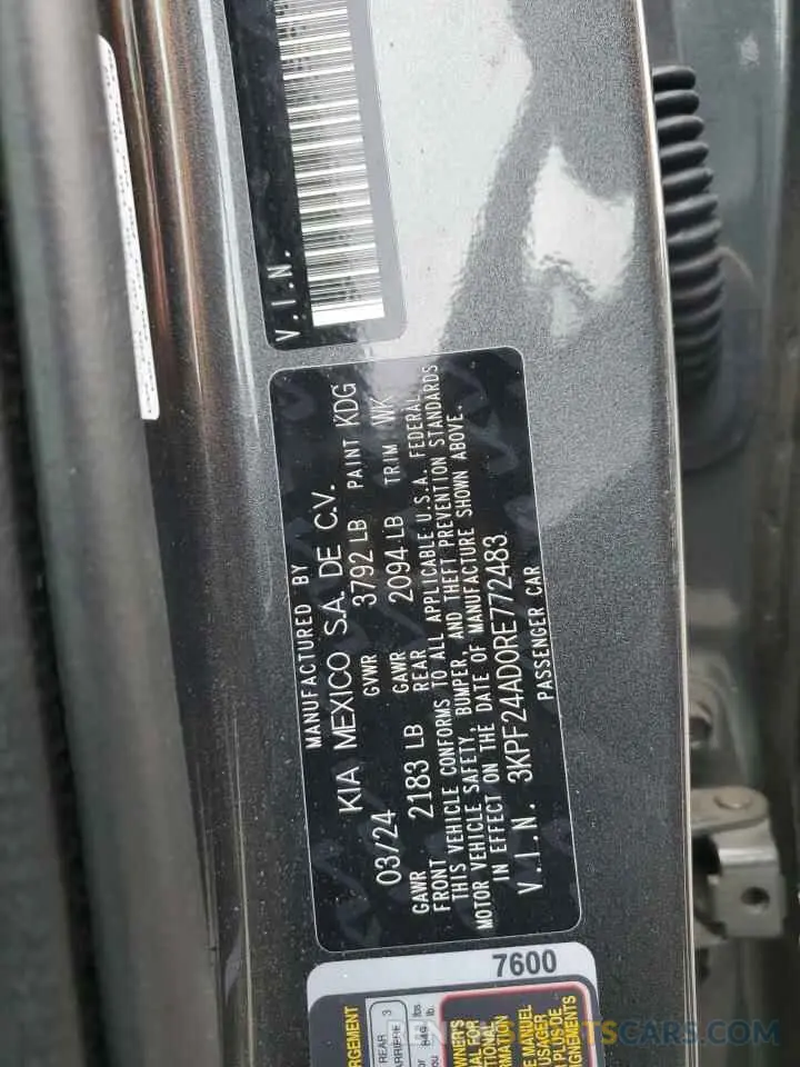 13 Фотография поврежденного автомобиля 3KPF24AD0RE772483 KIA FORTE 2024