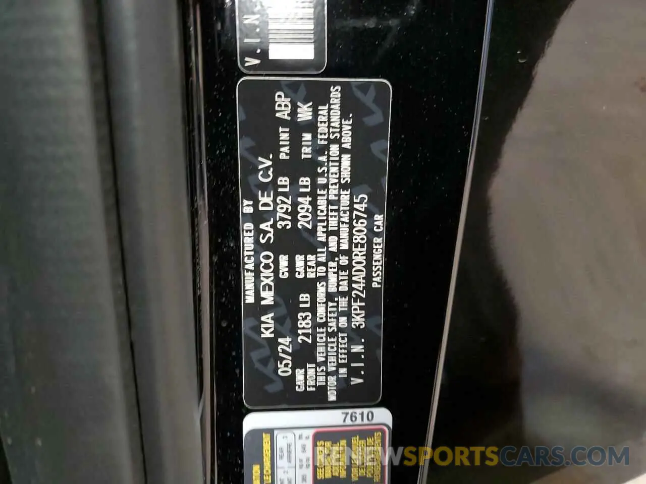 12 Фотография поврежденного автомобиля 3KPF24AD0RE806745 KIA FORTE 2024