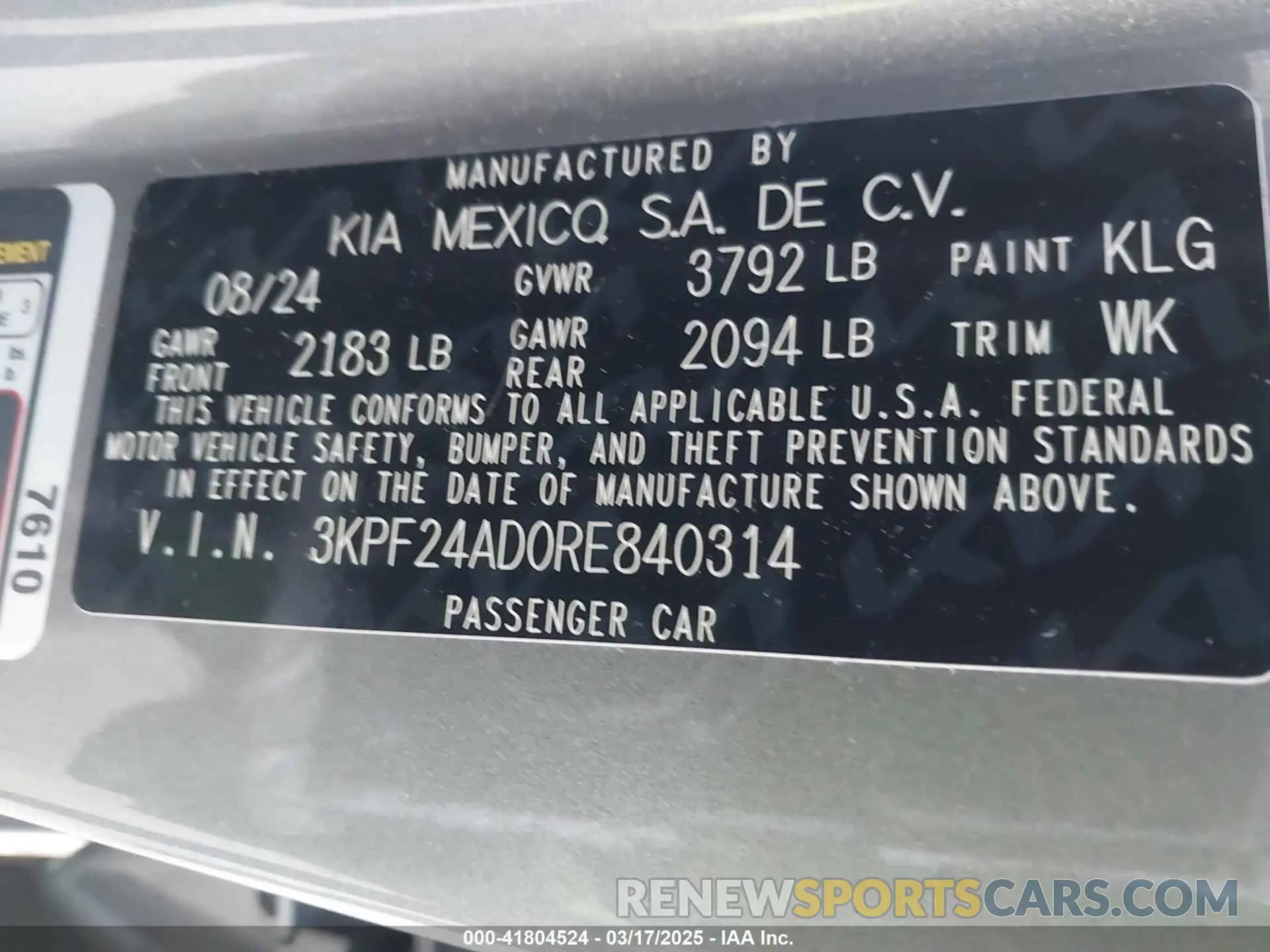 9 Photograph of a damaged car 3KPF24AD0RE840314 KIA FORTE 2024