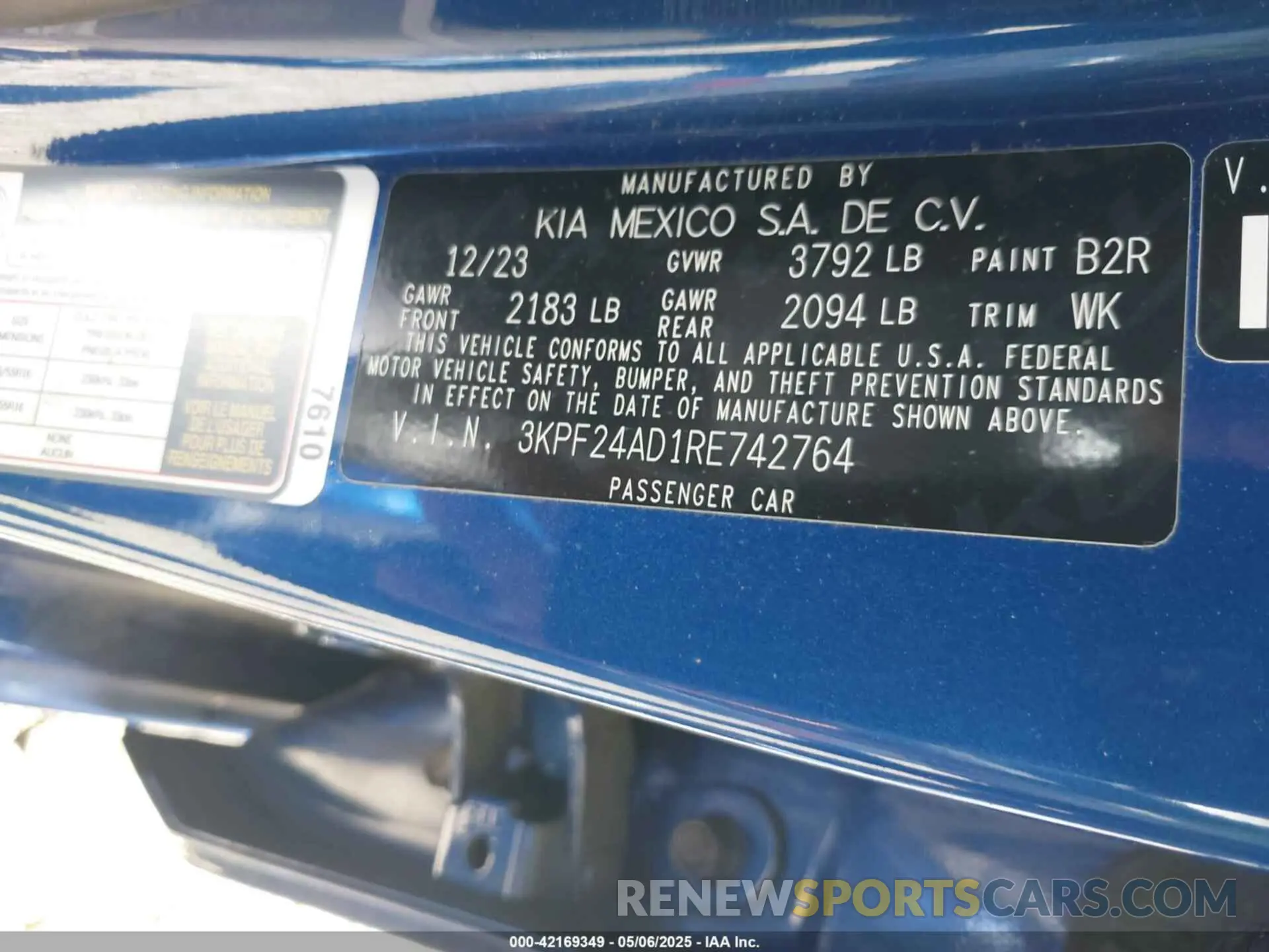 9 Фотография поврежденного автомобиля 3KPF24AD1RE742764 KIA FORTE 2024