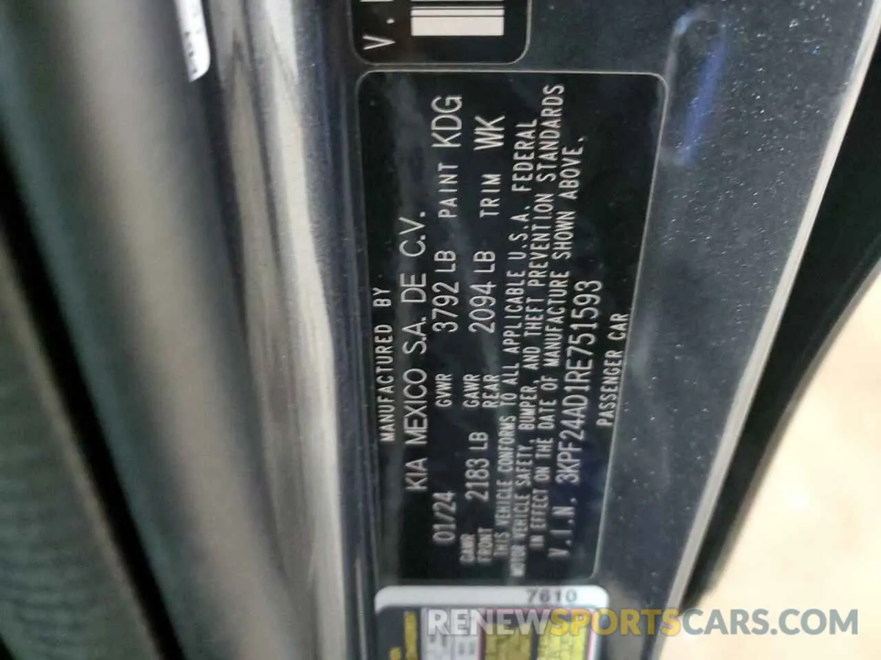 13 Фотография поврежденного автомобиля 3KPF24AD1RE751593 KIA FORTE 2024