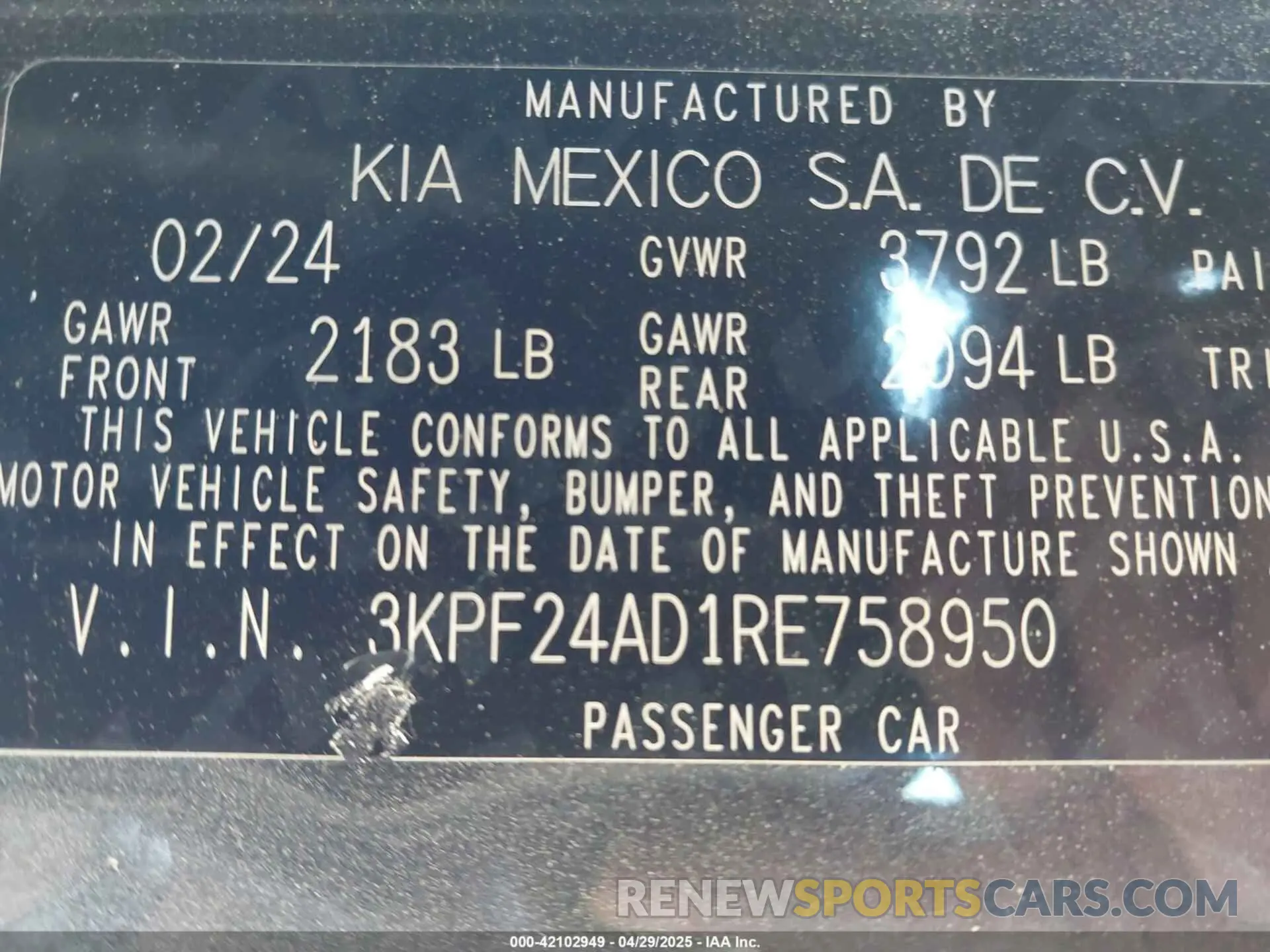 9 Фотография поврежденного автомобиля 3KPF24AD1RE758950 KIA FORTE 2024