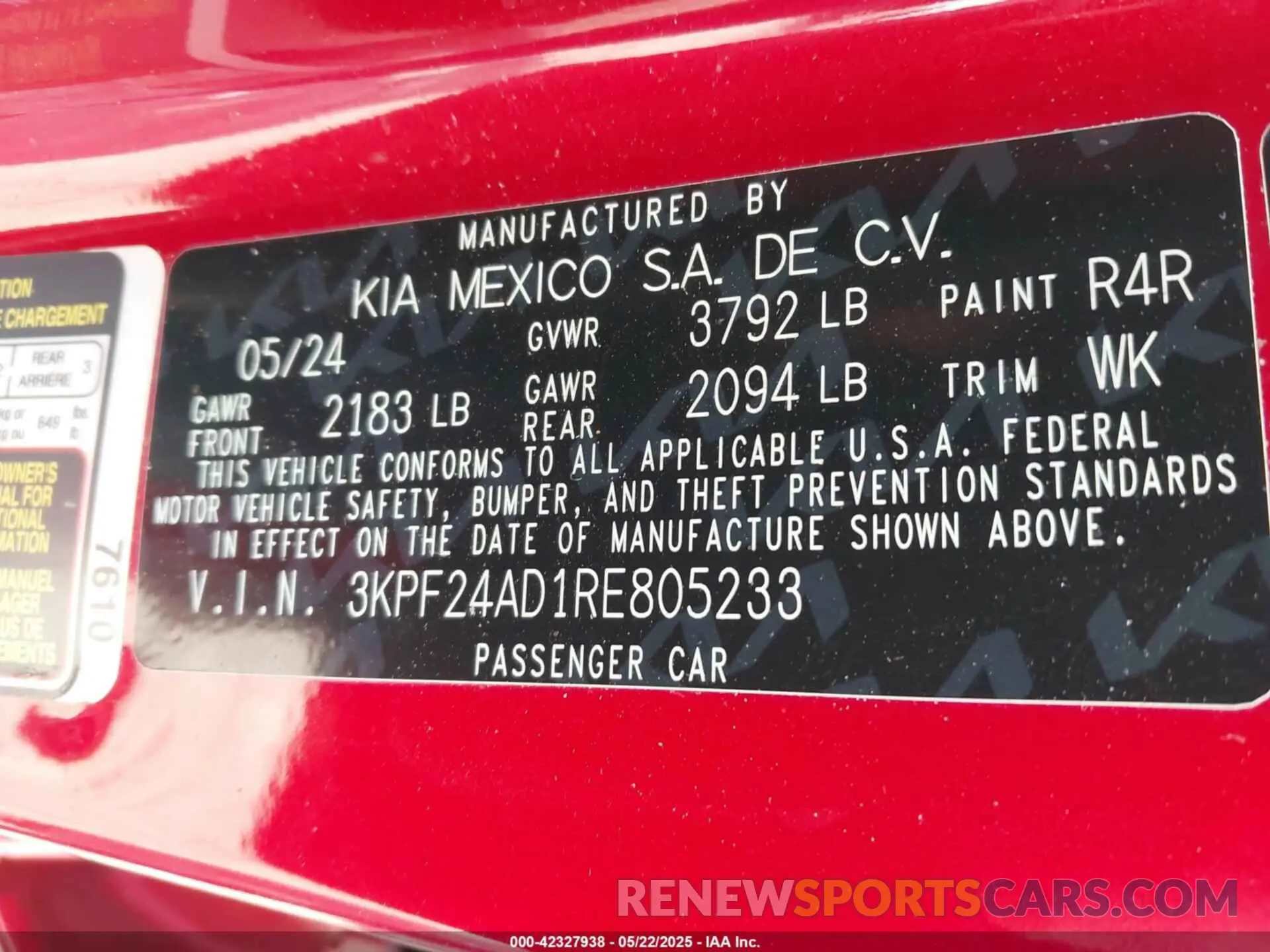 9 Photograph of a damaged car 3KPF24AD1RE805233 KIA FORTE 2024