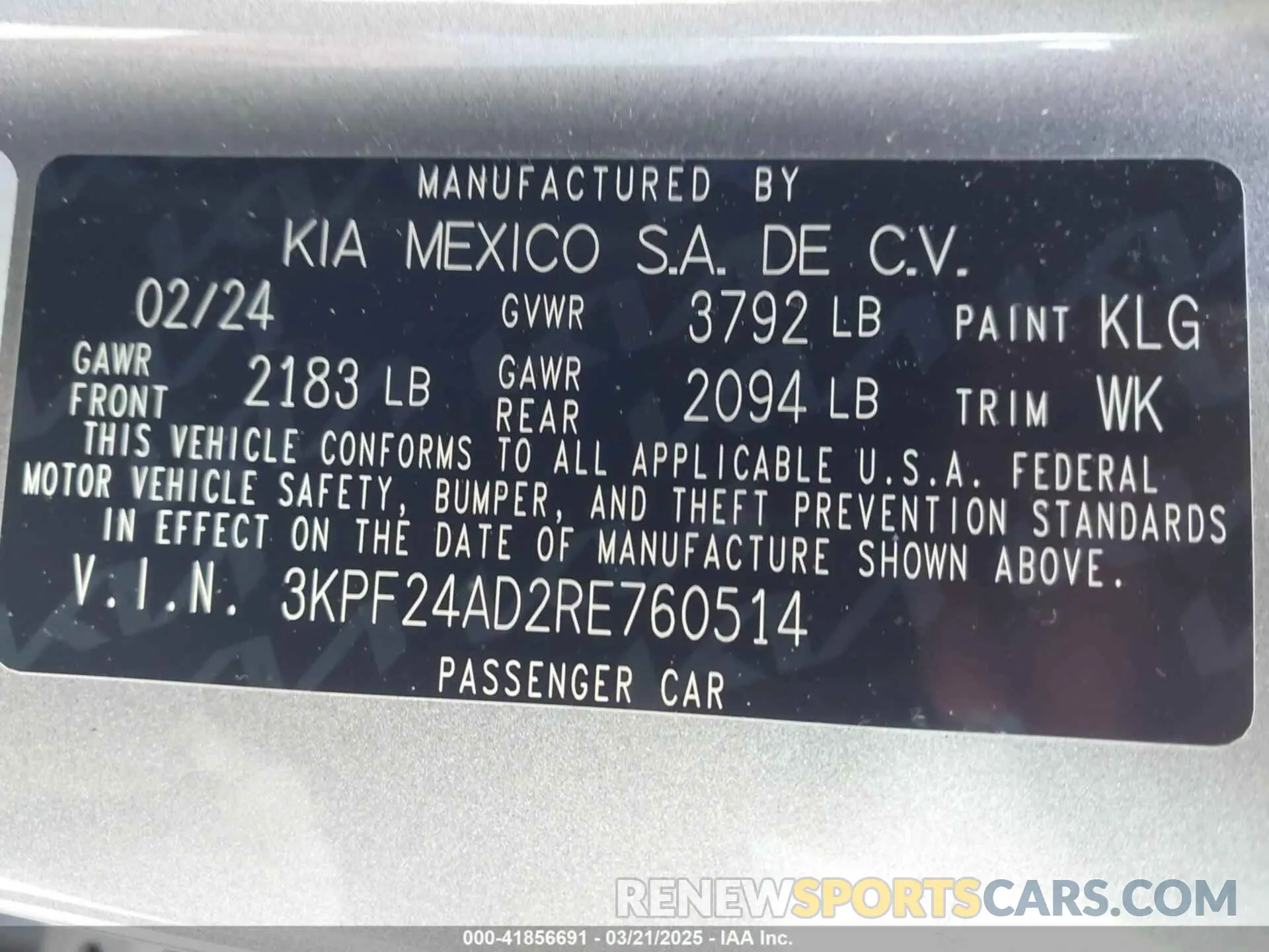 9 Photograph of a damaged car 3KPF24AD2RE760514 KIA FORTE 2024